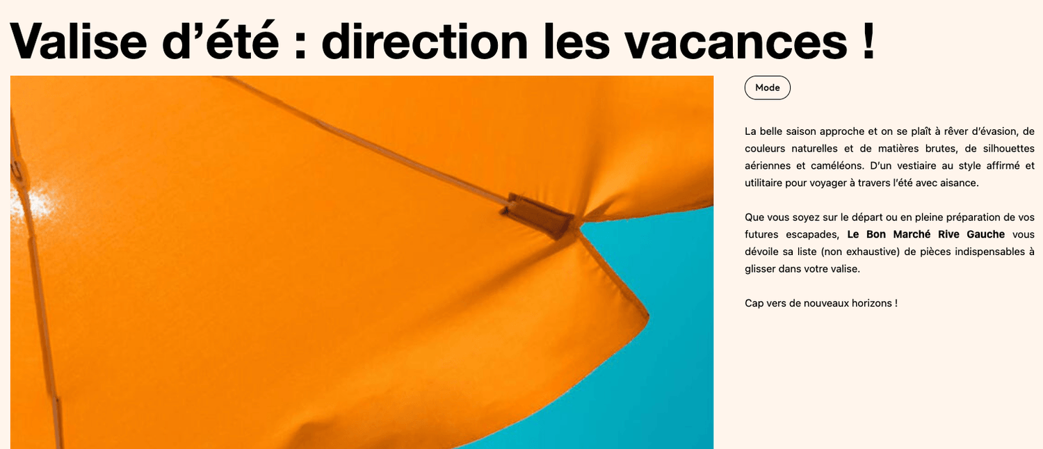 Article sur le Bon Marché - Lison Paris