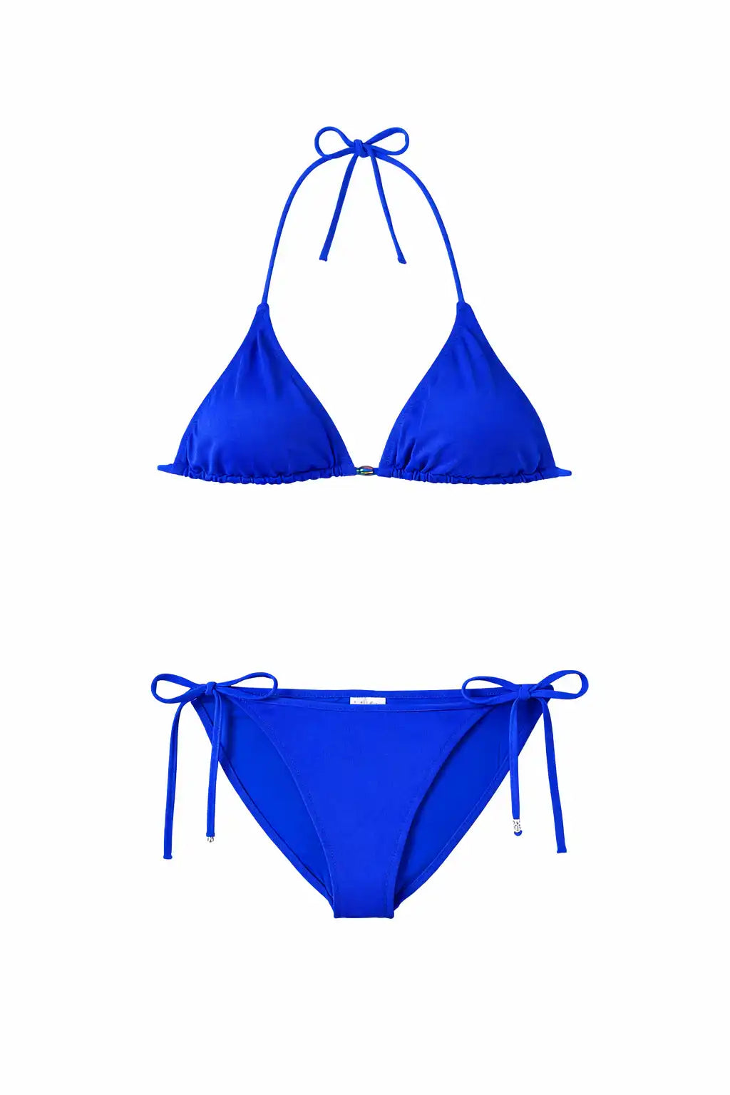 Girls' two-piece triangle swimsuit, royal blue | BERMUDES 2P