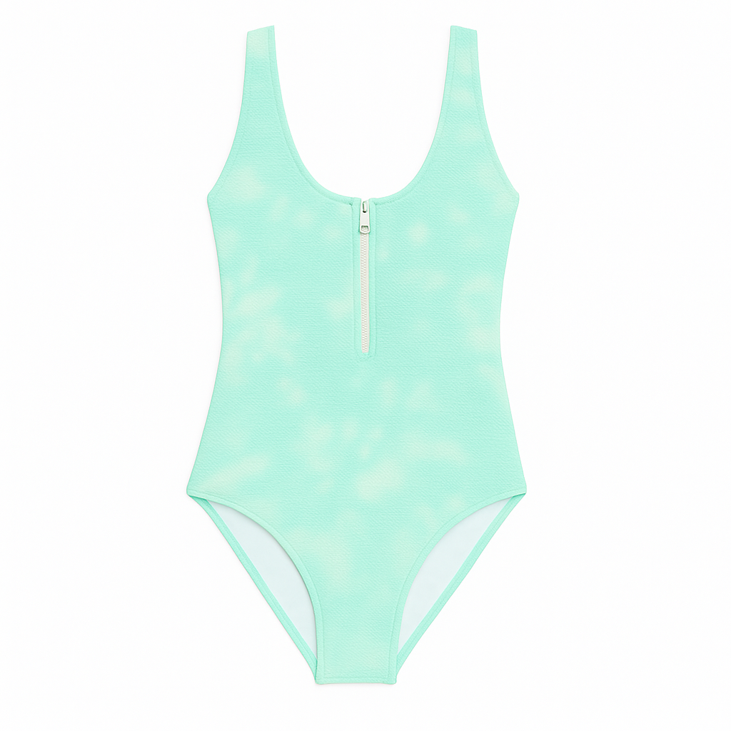 Maillot de bain une pièce anti UV fille, tie dye aqua | TAHAA 1P