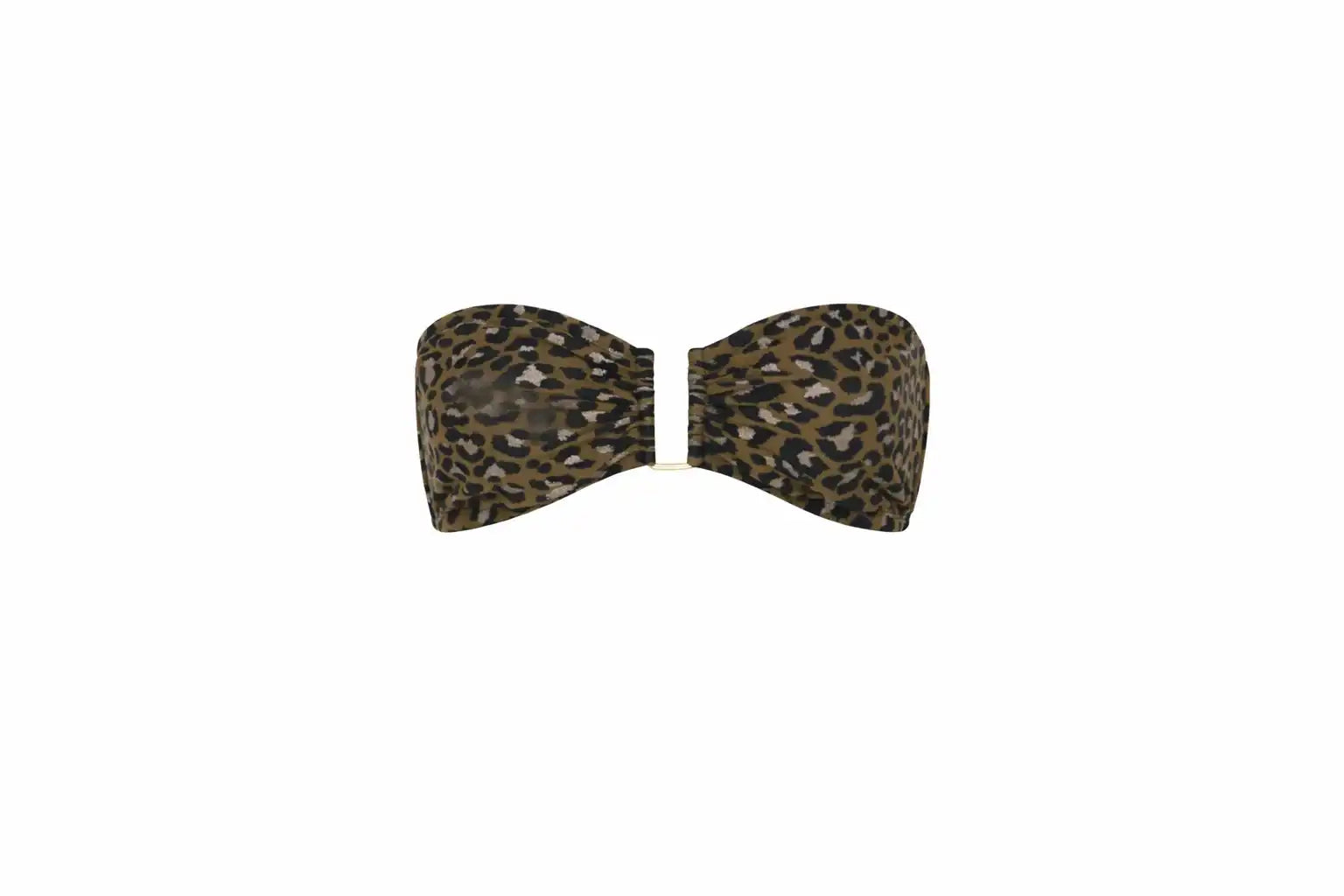 Lison Paris bandeau bikini top with leopard print, recycled fibers, UV protection