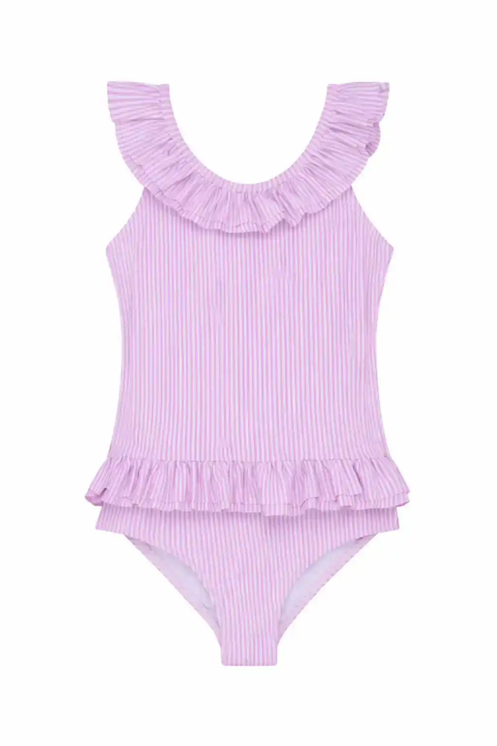 Girls' Lilac Ruffled One-Piece Swimsuit | CANDY 1P