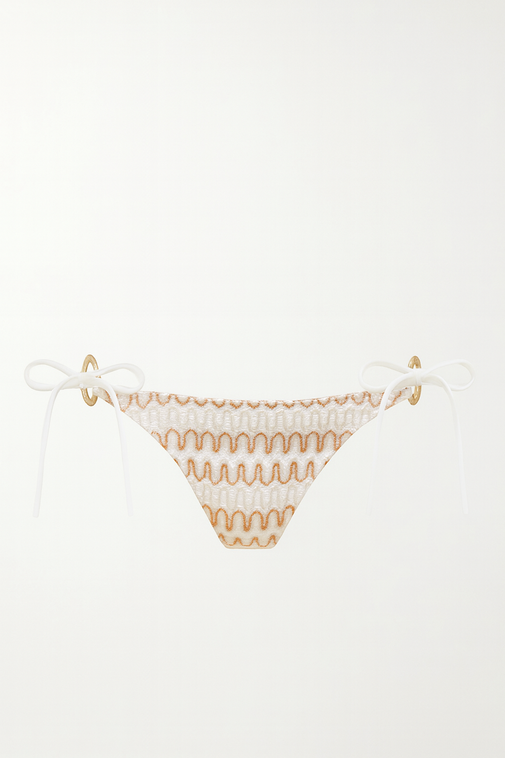 Women's white crochet bikini bottoms | SUNSET 2P