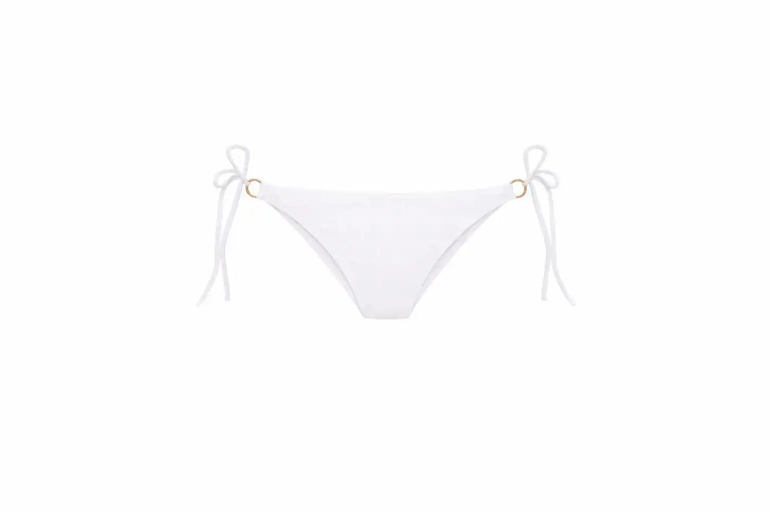 White culotte bikini bottom with side ties, Lison Paris sustainable UV swimwear