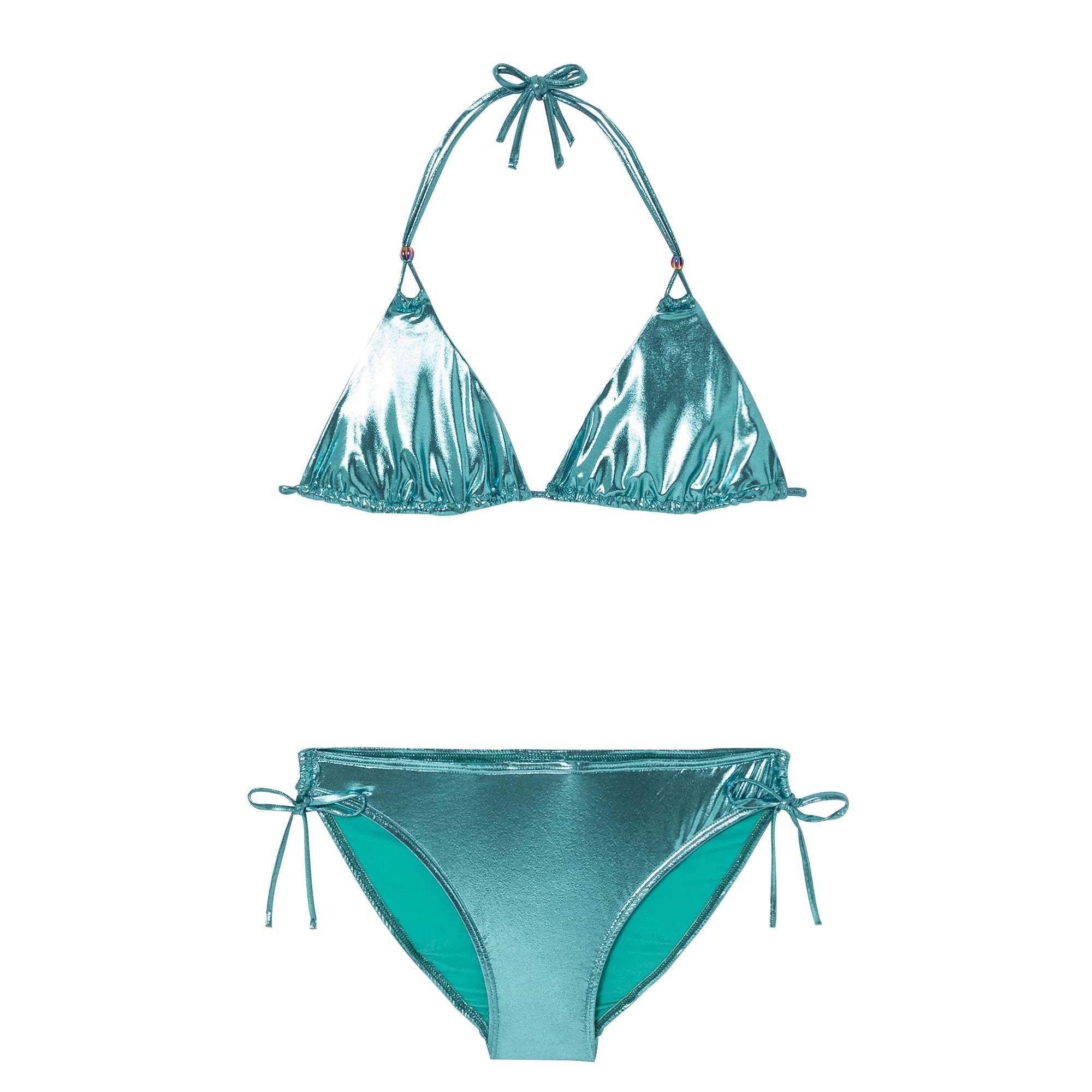 Maillot de bain deux pièces triangle, émeraude | GLOW 2P
