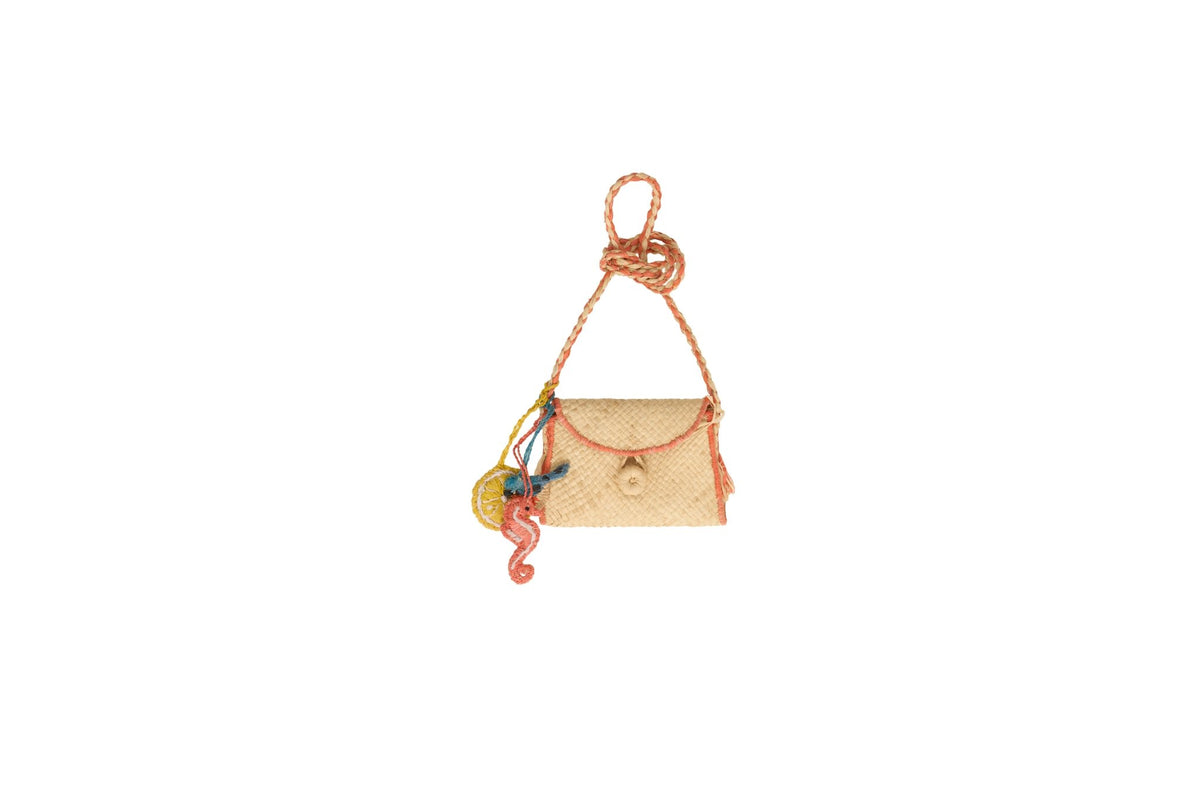 Sac à main corail, raphia | GRIGRI