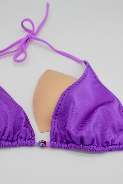 Maillot de bain deux pièces triangle fille, violet irisé | BERMUDES 2P