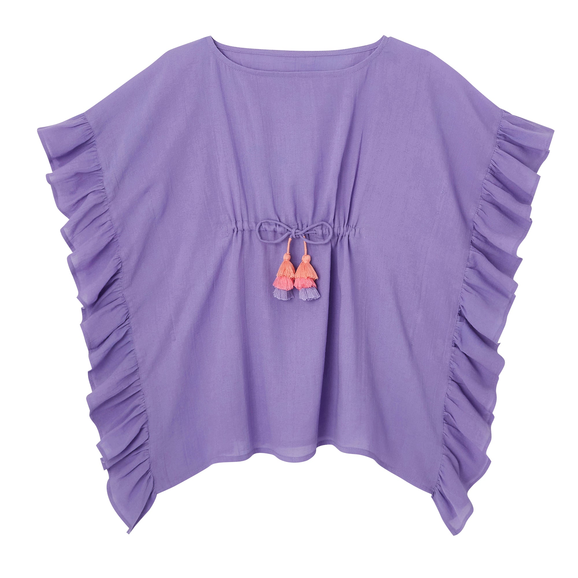 Caftan fille à pompons, lilas | LEA