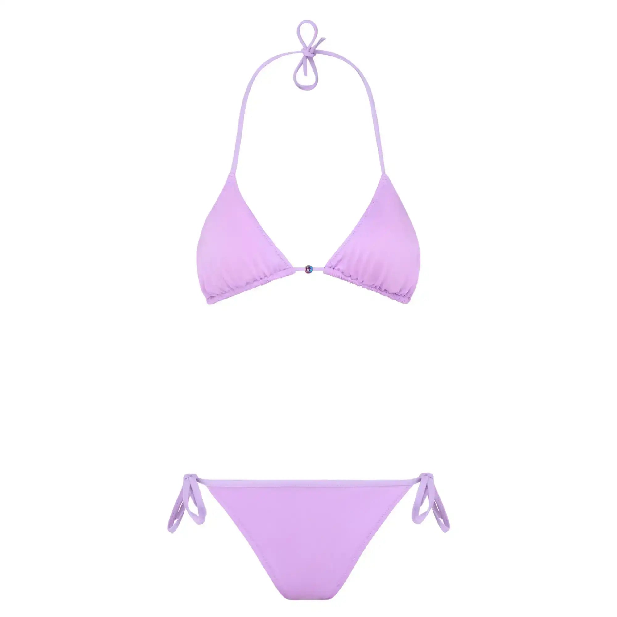 Girls' two-piece triangle swimsuit, lilac | BERMUDES 2P