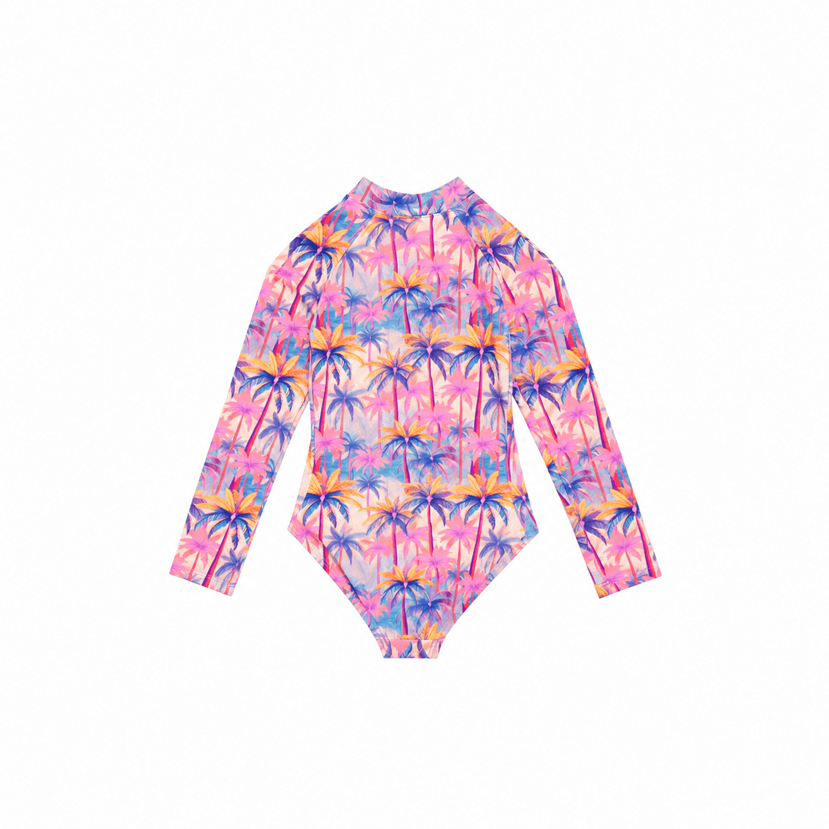 Maillot de bain manche longue, rose/corail/violet | MALIBU COMBI