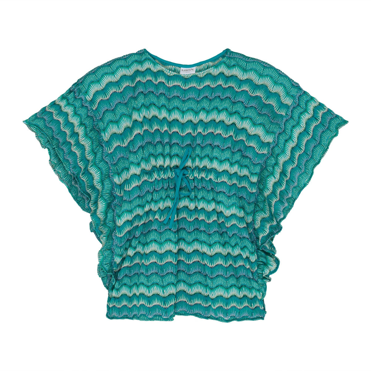 Girl's crochet caftan, emerald | POSITANO CAFTAN