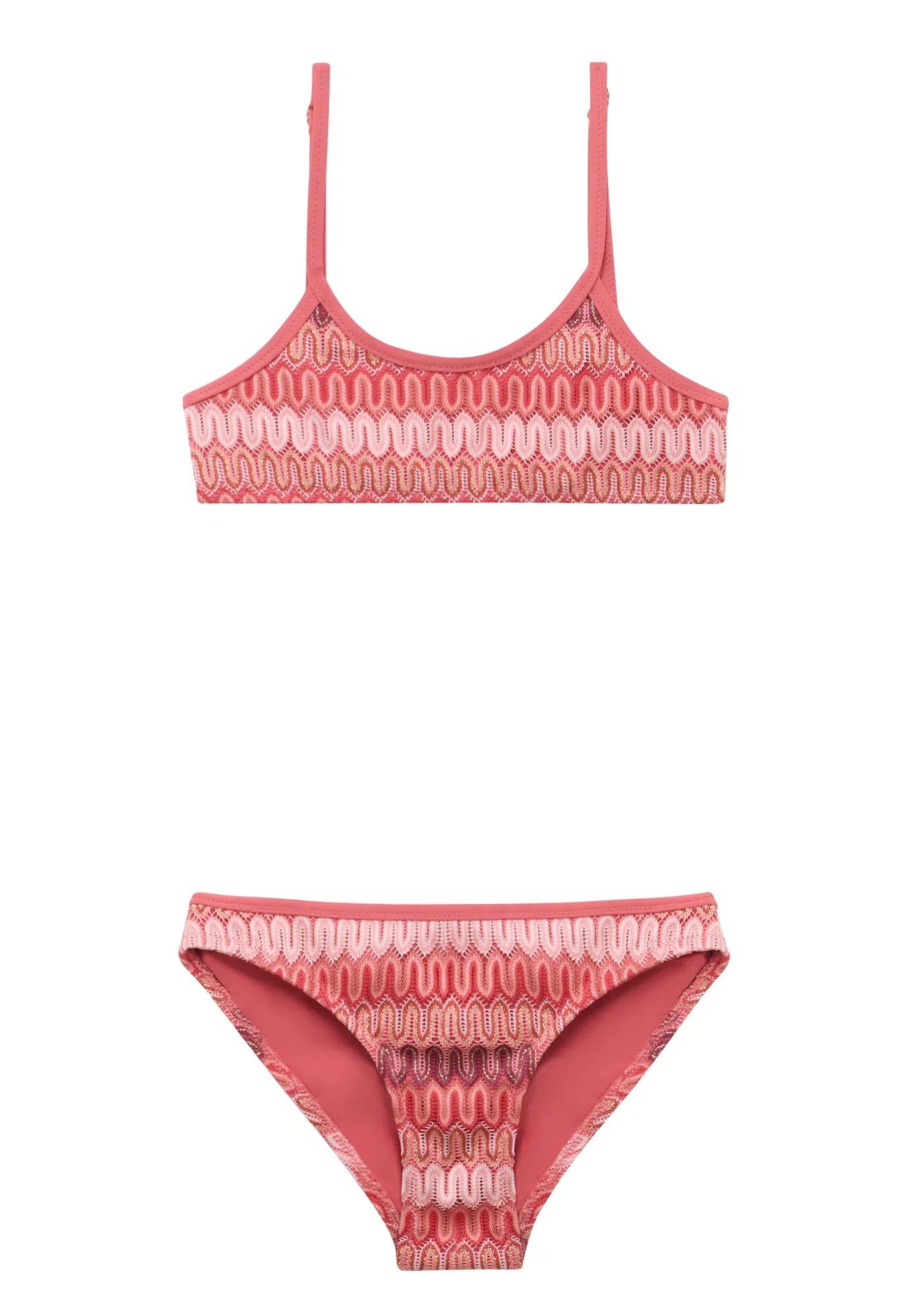Girls' coral two-piece swimsuit | SUNSET 2P