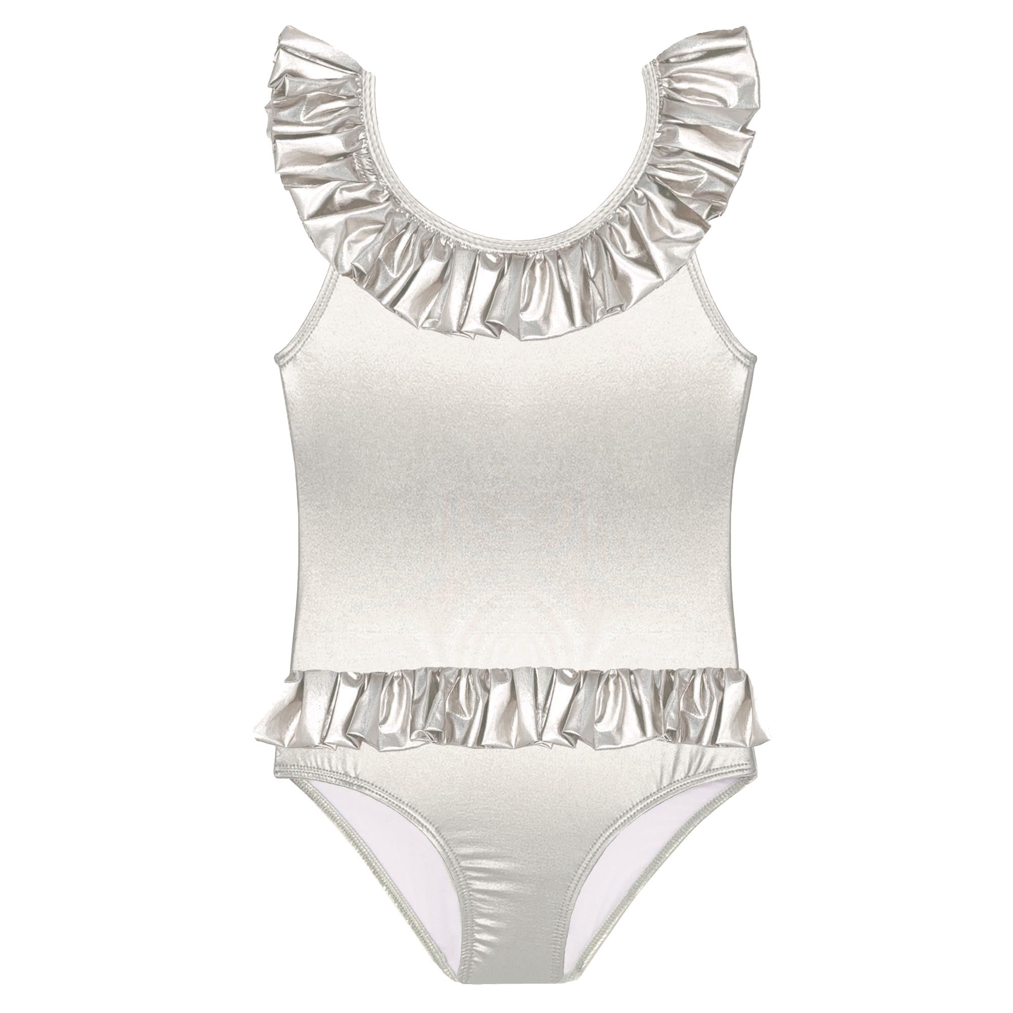 Girls' swimsuit, iridescent silver | VENUS