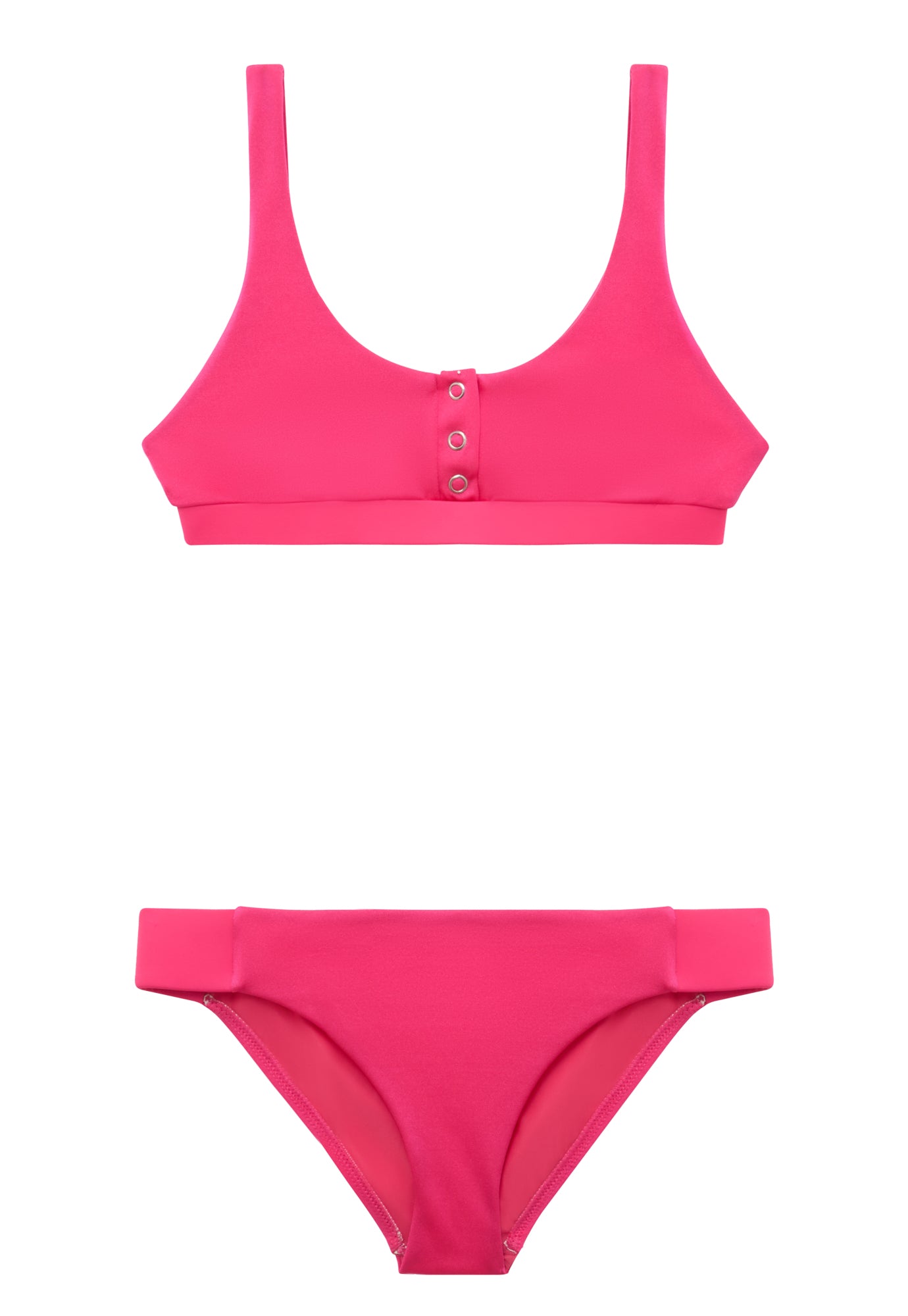 Maillot de bain deux pièces fille anti-uv rose flash | ACAPULCO