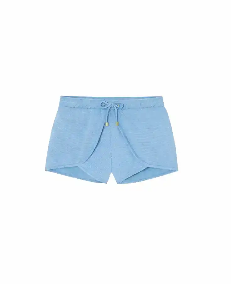 Girls' swim shorts, sky blue/gold | SHORT BAHAMAS