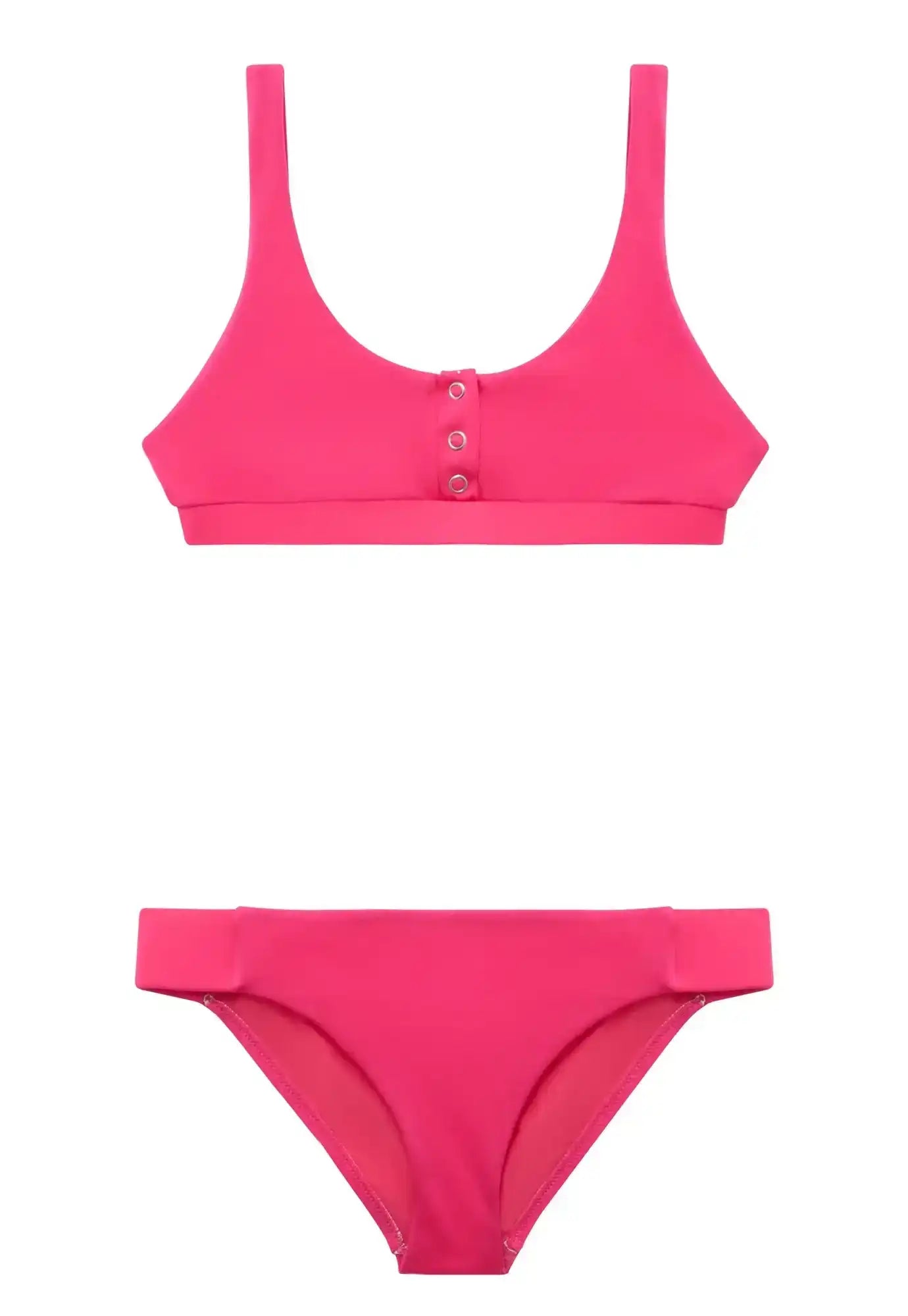 Girls' two-piece anti-UV swimsuit Hot pink | ACAPULCO
