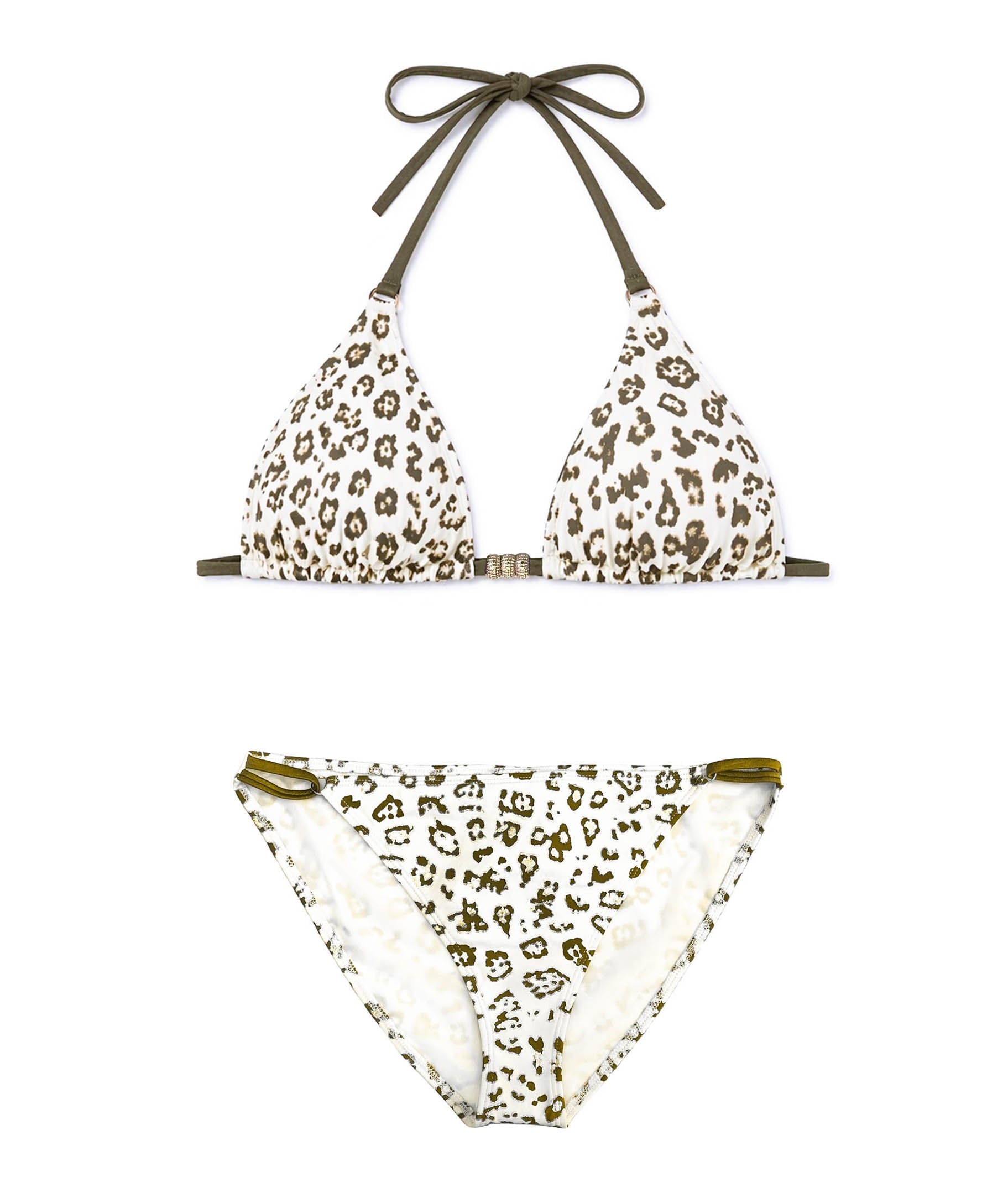 Maillot de bain deux pièces fille, Kaki | SAVANNA 2P