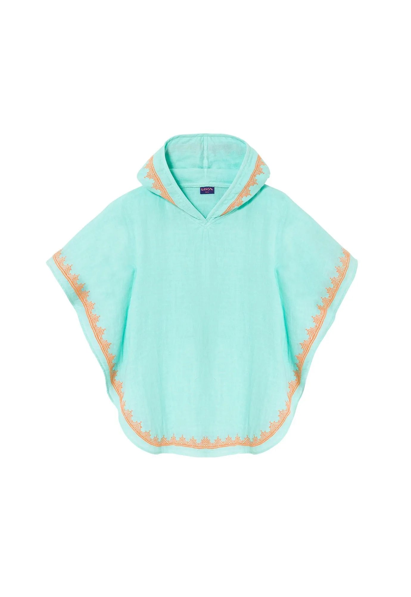 Caftan à capuche garçon, aqua | HOODIE - Lison Paris