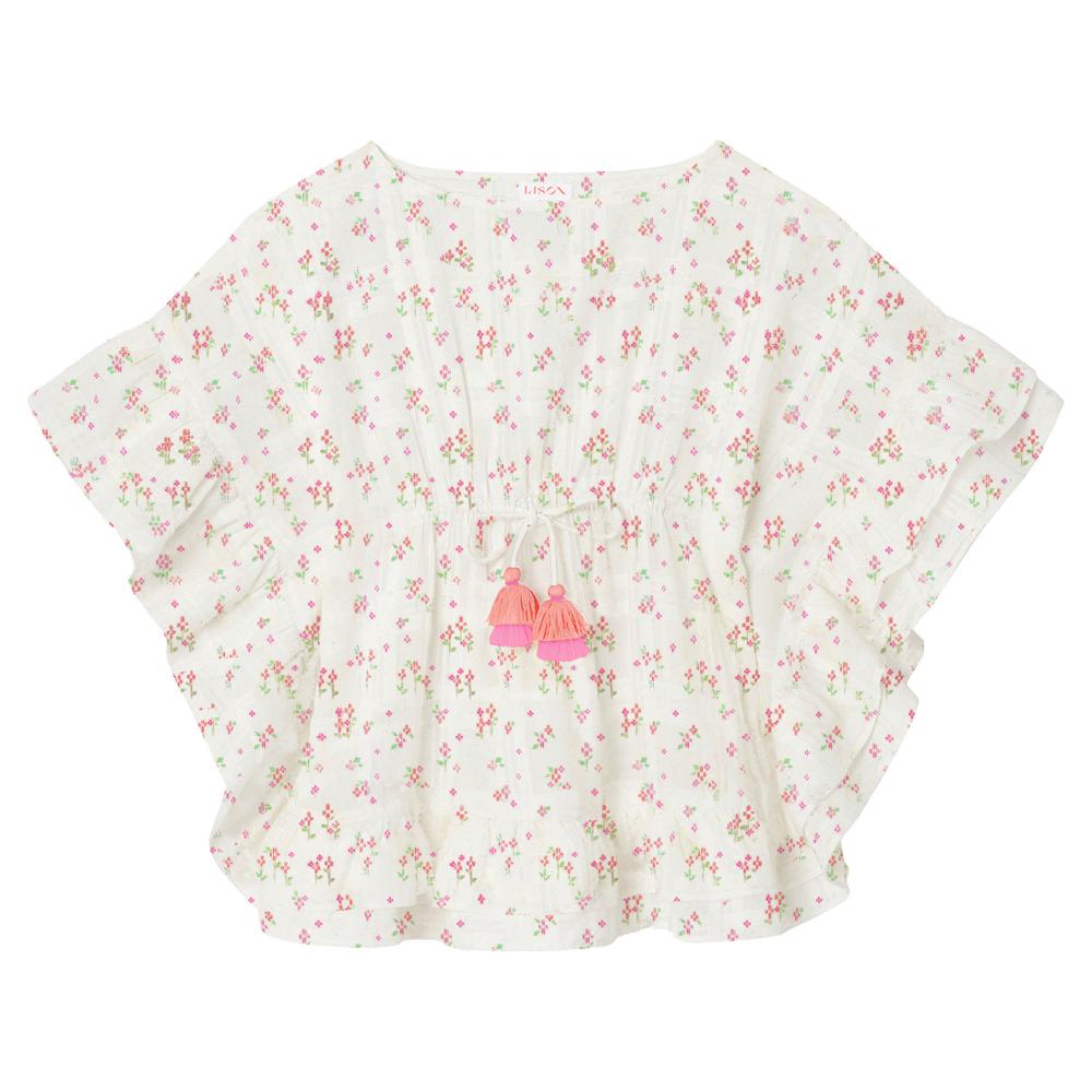 Caftan fille coton, imprimé fleuri | SUZANNA - Lison Paris