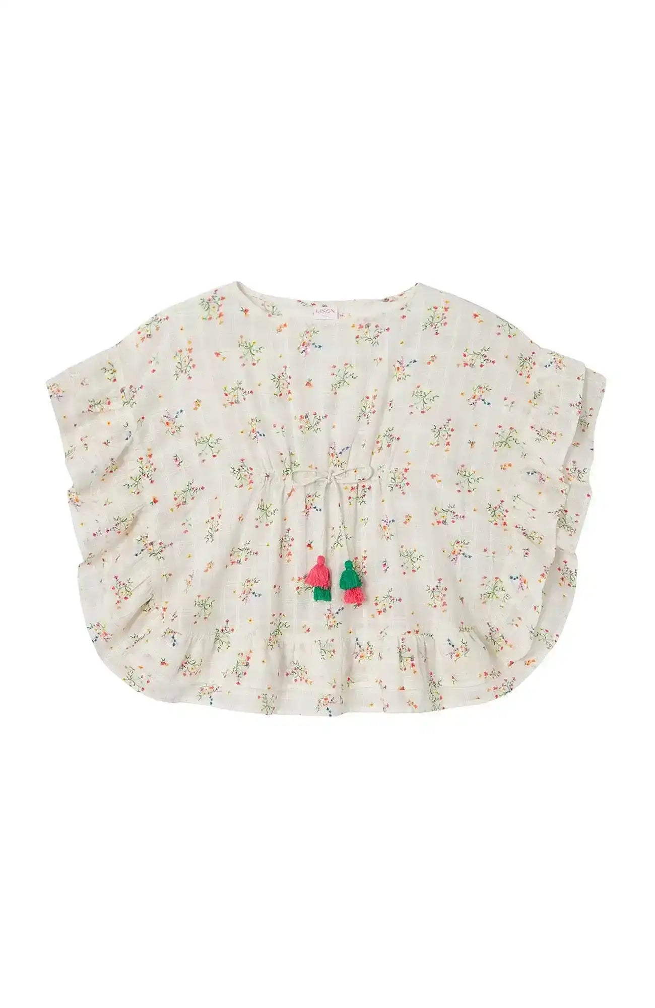 Girls' cotton cover-up, floral print | GIVERNY