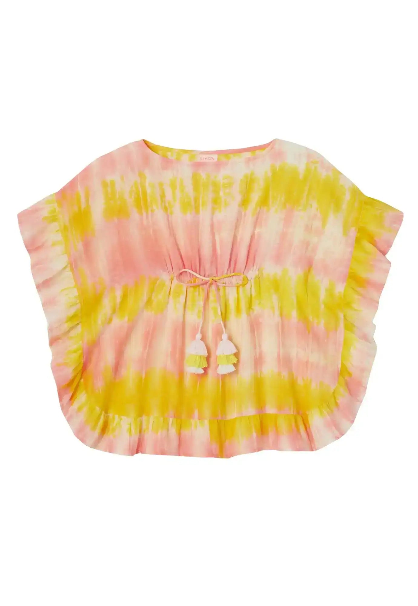 Girls' tie dye cover up, pink/yellow | SPRITZ