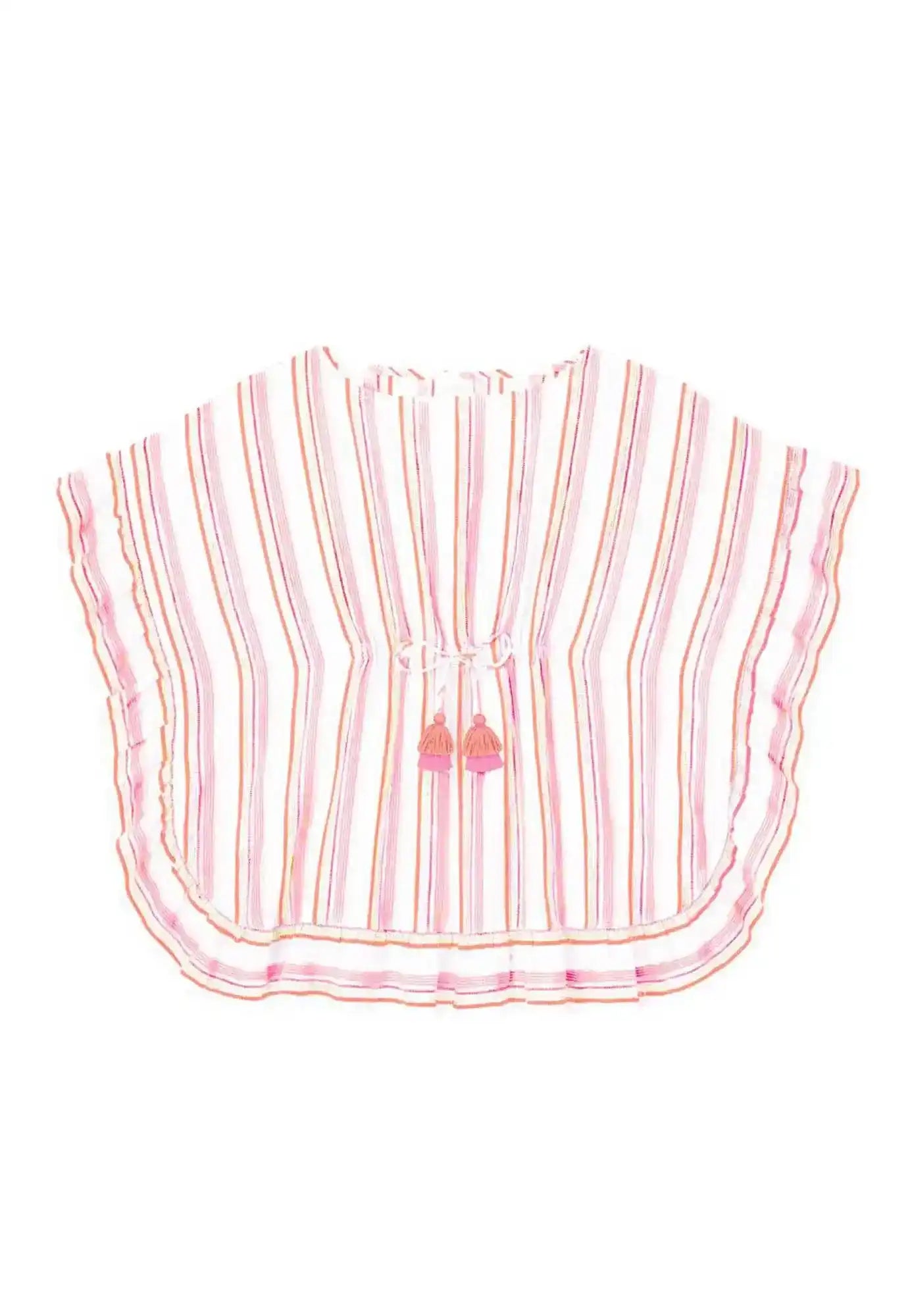 Girls' lurex striped cover-up, pink/gold | BAHIA