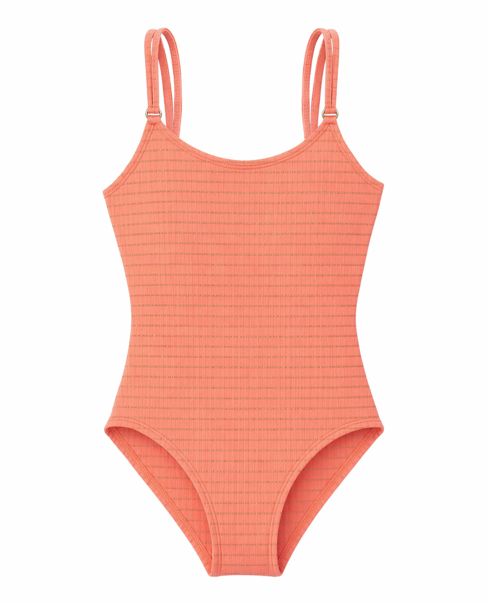 Maillot de bain une pièce fille, corail | CALYPSO 1P