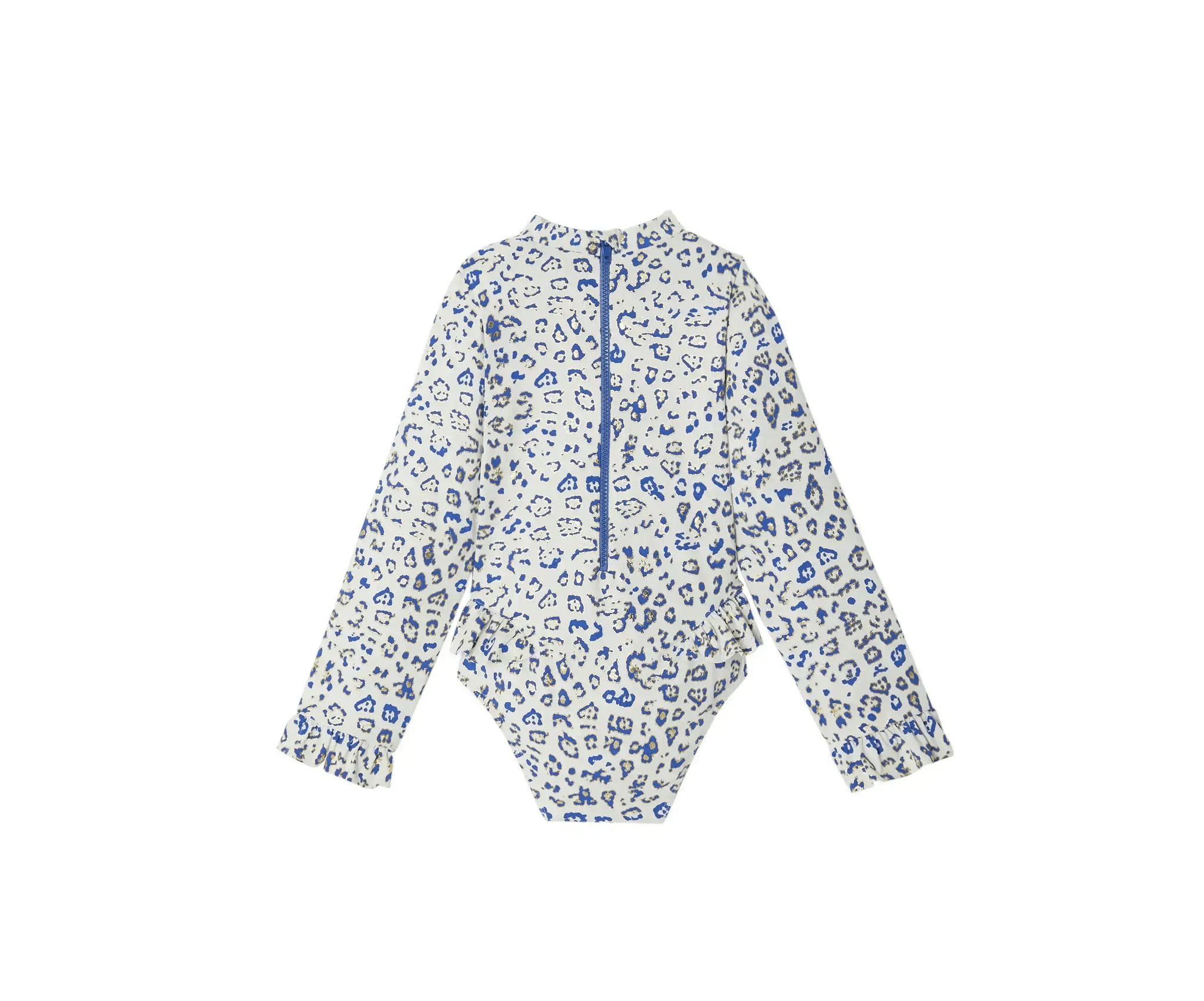 Maillot de bain manches longues bébé fille, léopard bleu | SAVANNA BABY