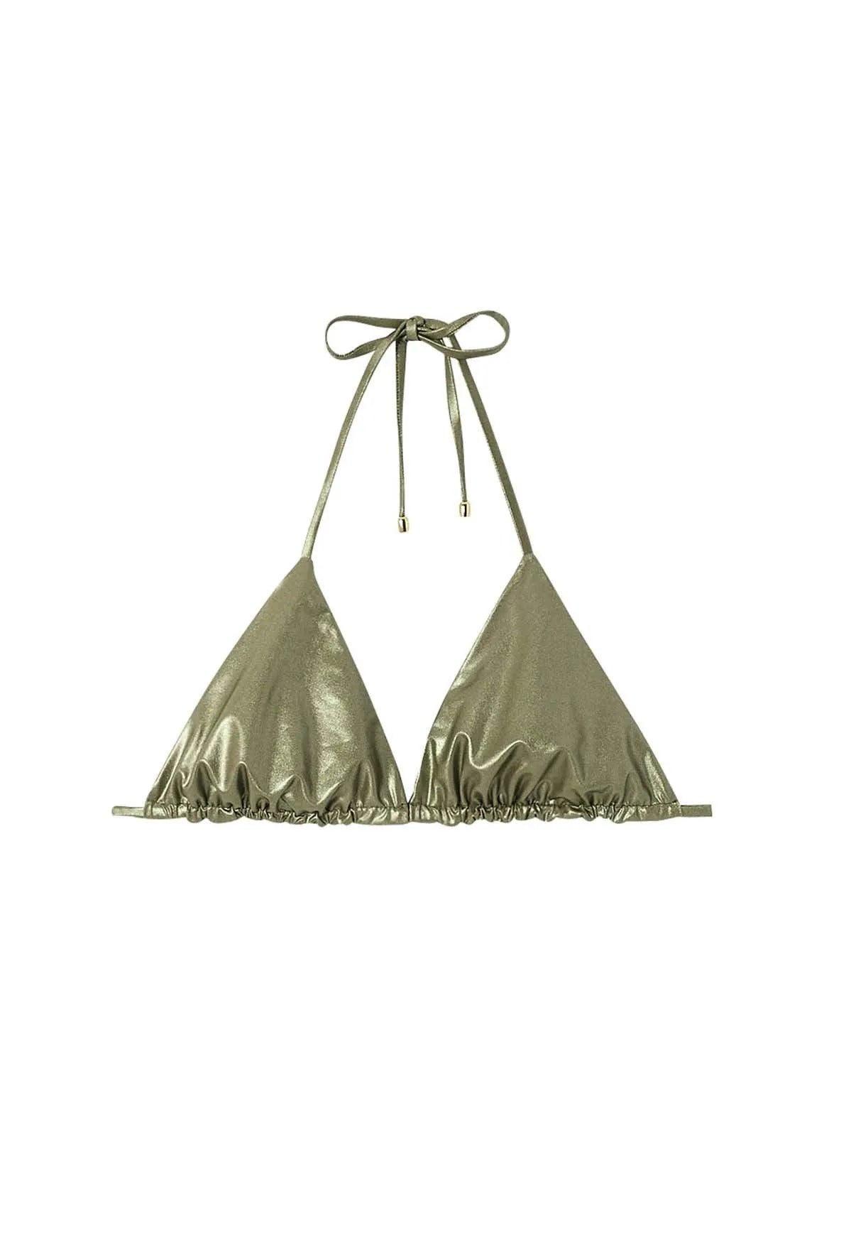 Haut de bikini triangle réversible kaki | SAHARA 2P - Lison Paris