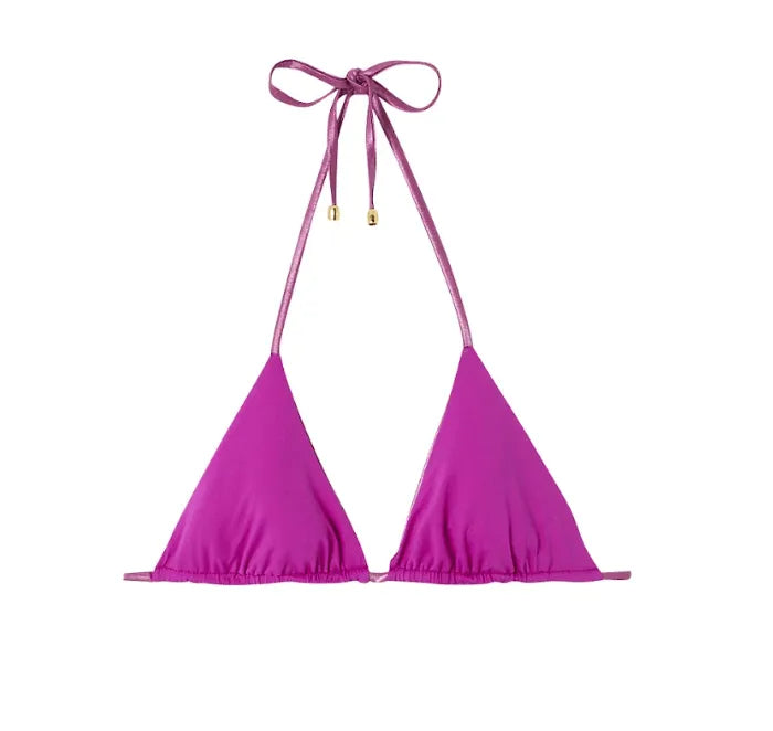 Haut de bikini triangle réversible rose | SAHARA 2P - Lison Paris