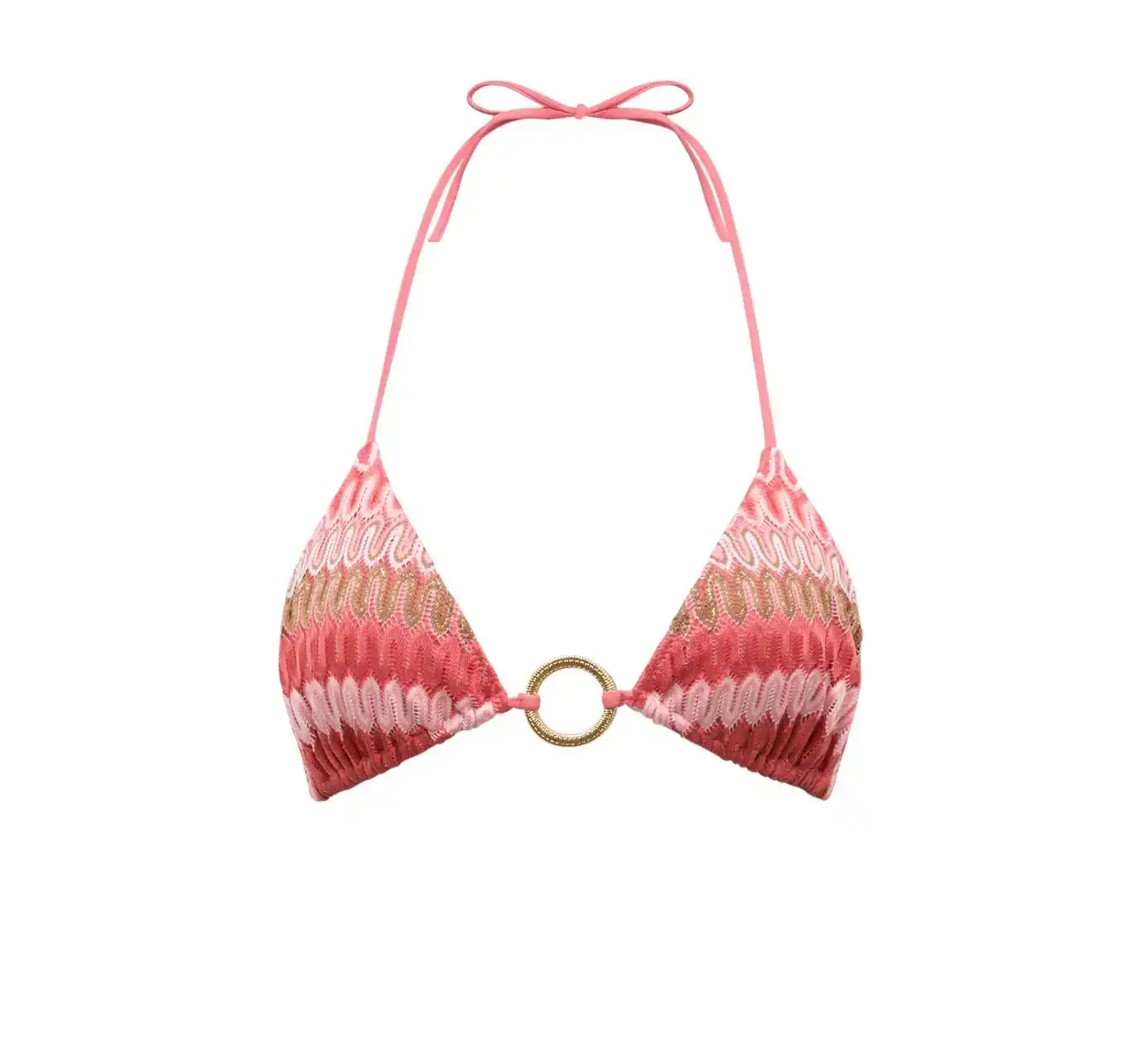 Women's coral crochet bikini top | SUNSET 2P