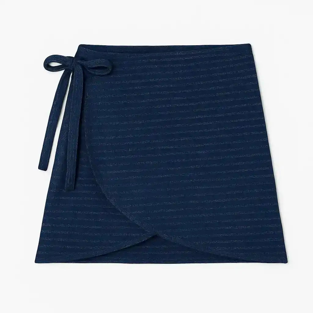 Jupe nouée, marine lurex | JUPE CALYPSO