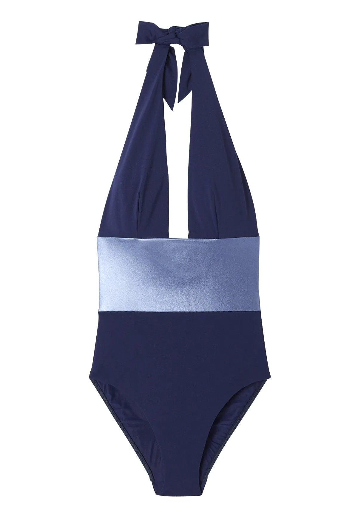 Maillot 1 pièce femme bicolore marine | CALVI 1P - Lison Paris