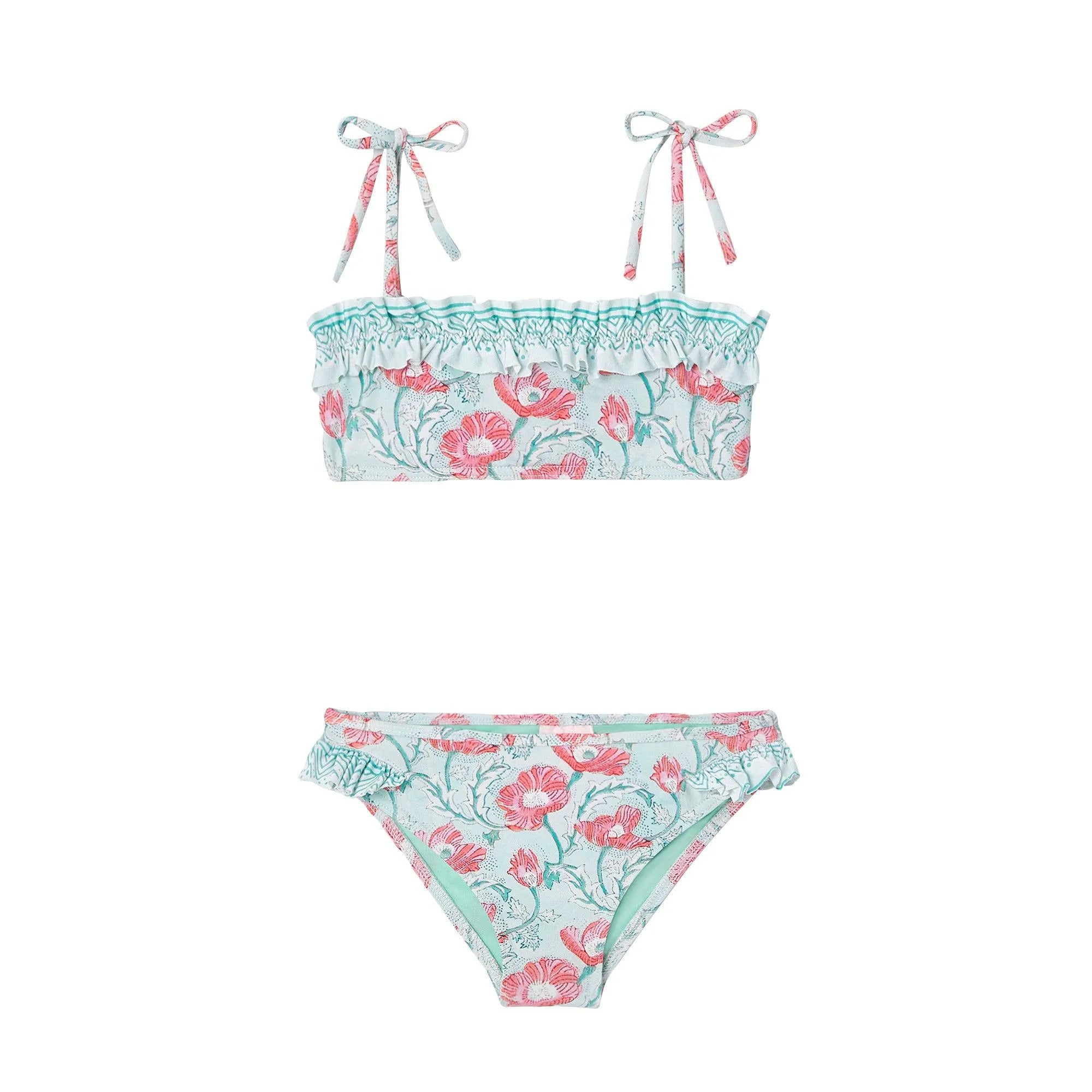 Maillot de bain deux pièces, aqua | INDIA 2P - Lison Paris