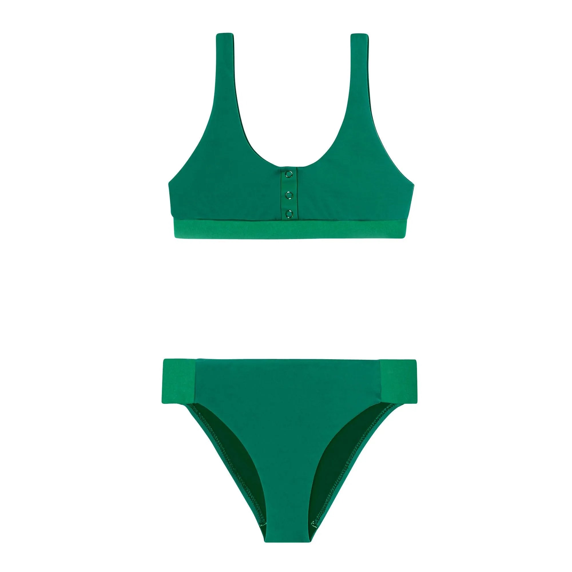 Maillot de bain deux pièces fille anti-uv, vert | ACAPULCO - Lison Paris