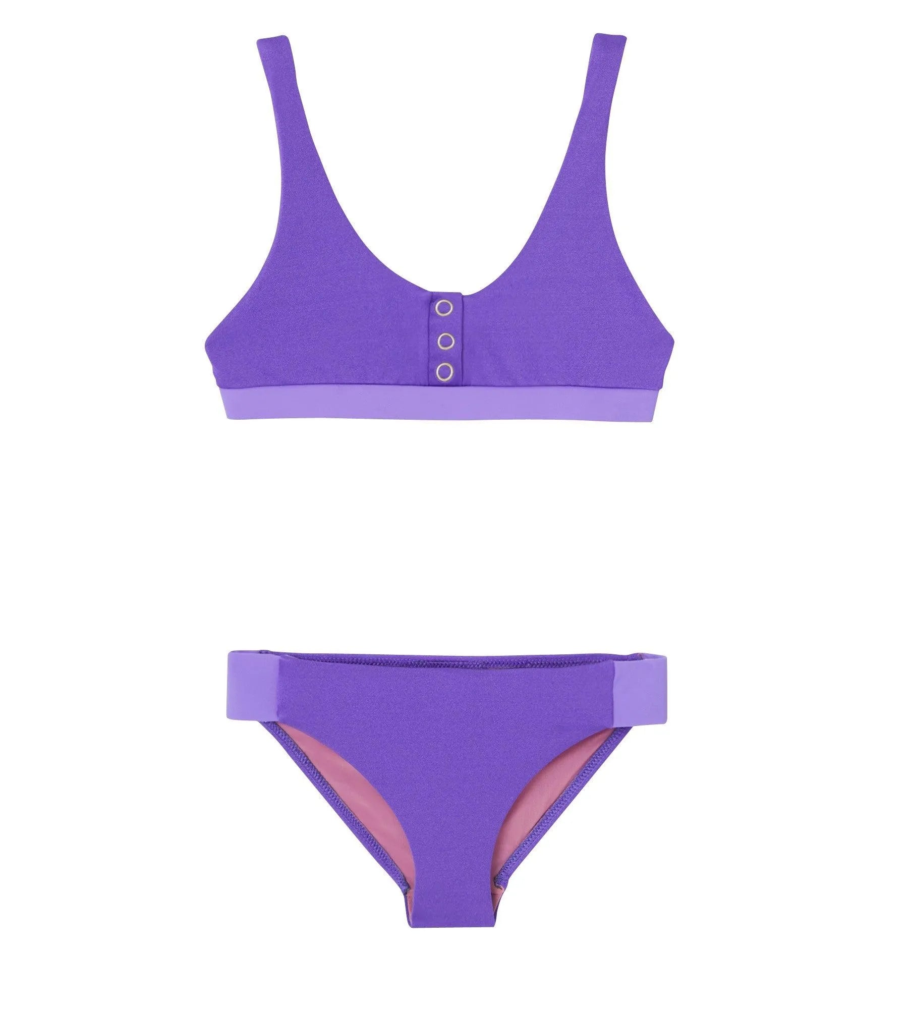 Maillot de bain deux pièces fille anti -uv violet | ACAPULCO - Lison Paris