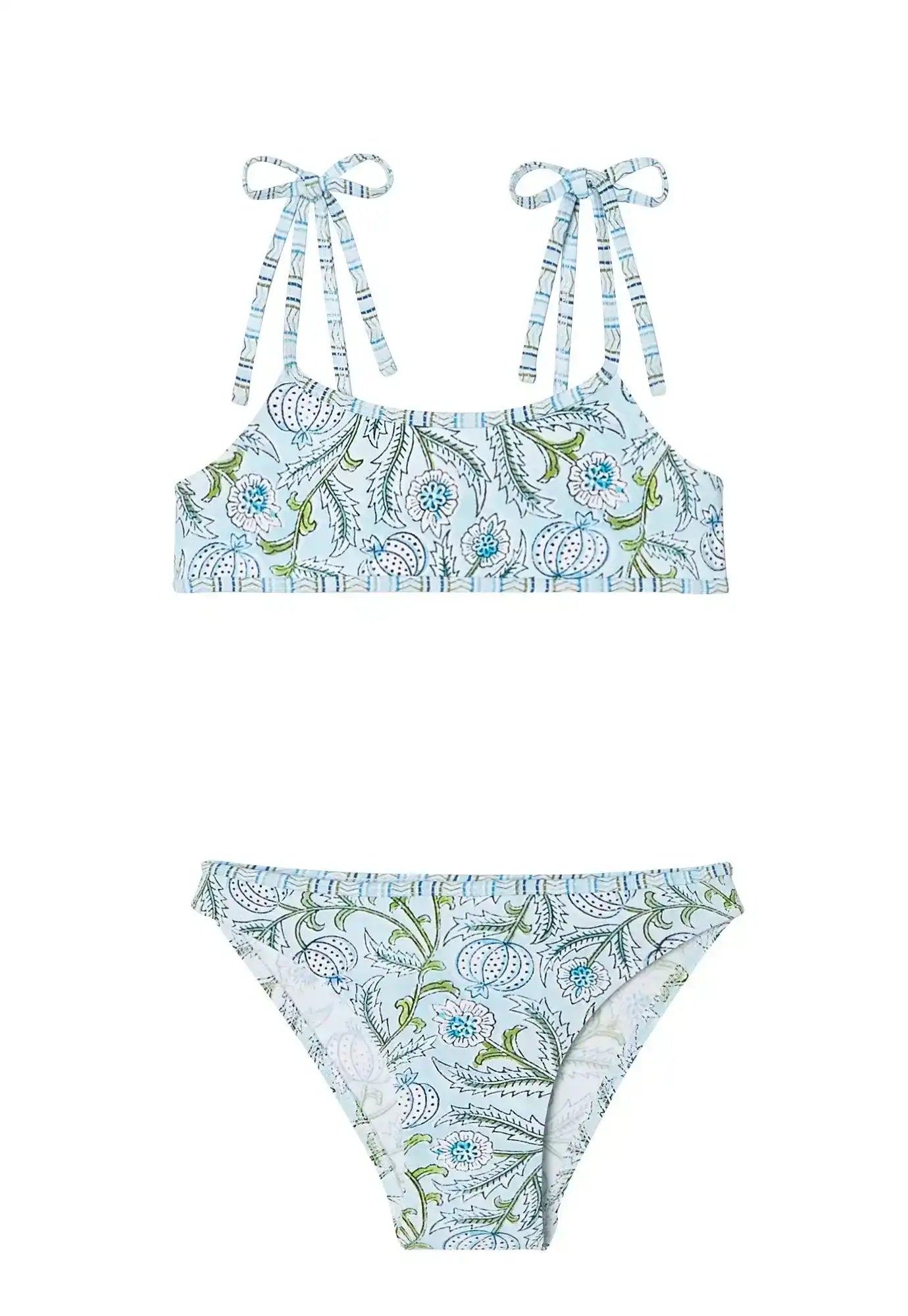 Girls' two-piece swimsuit, blue | POPPY 2P