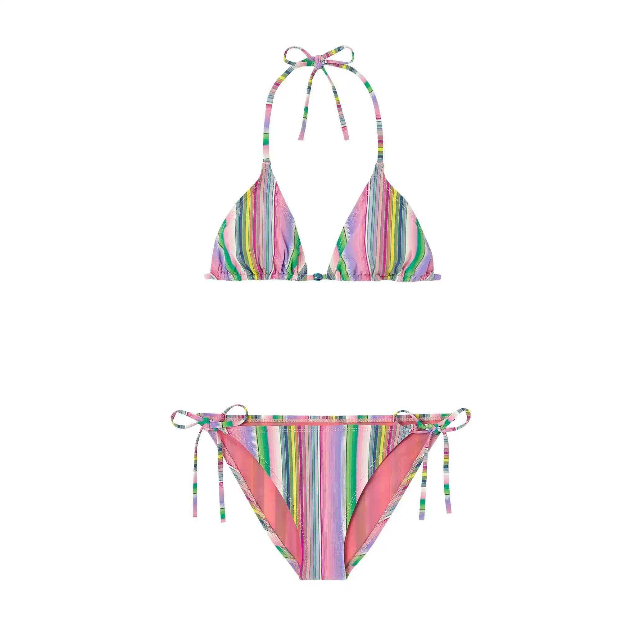 Girls' two-piece swimsuit, pink stripes | ARIZONA 2P
