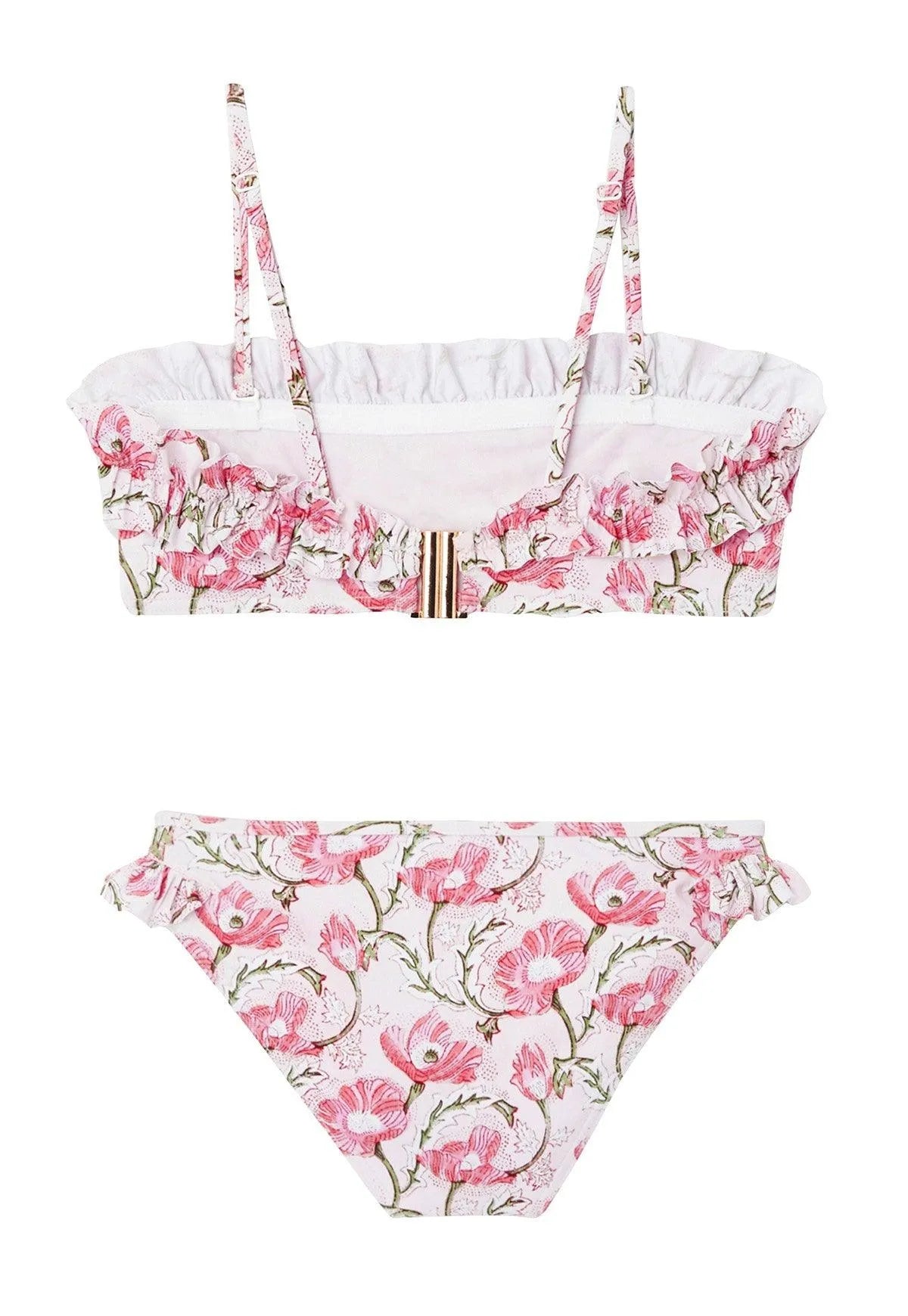 Maillot de bain deux pièces fille, rose/ corail - Lison Paris