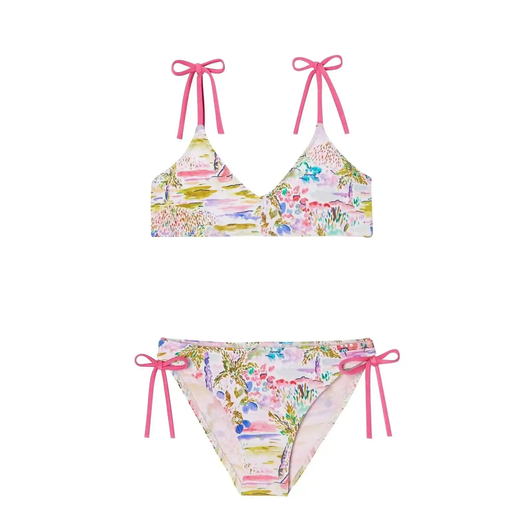 Maillot de bain deux pièces fille, rose| GIGI 2P - Lison Paris