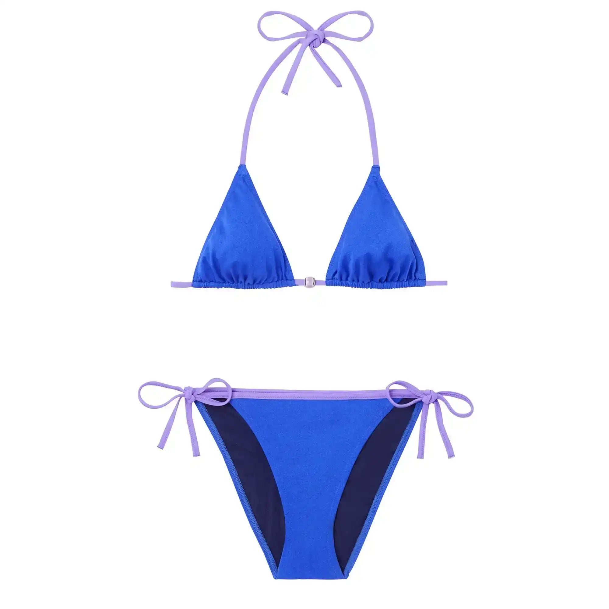 Maillot de bain deux pièces triangle filles, bleu roi | BERMUDES 2P