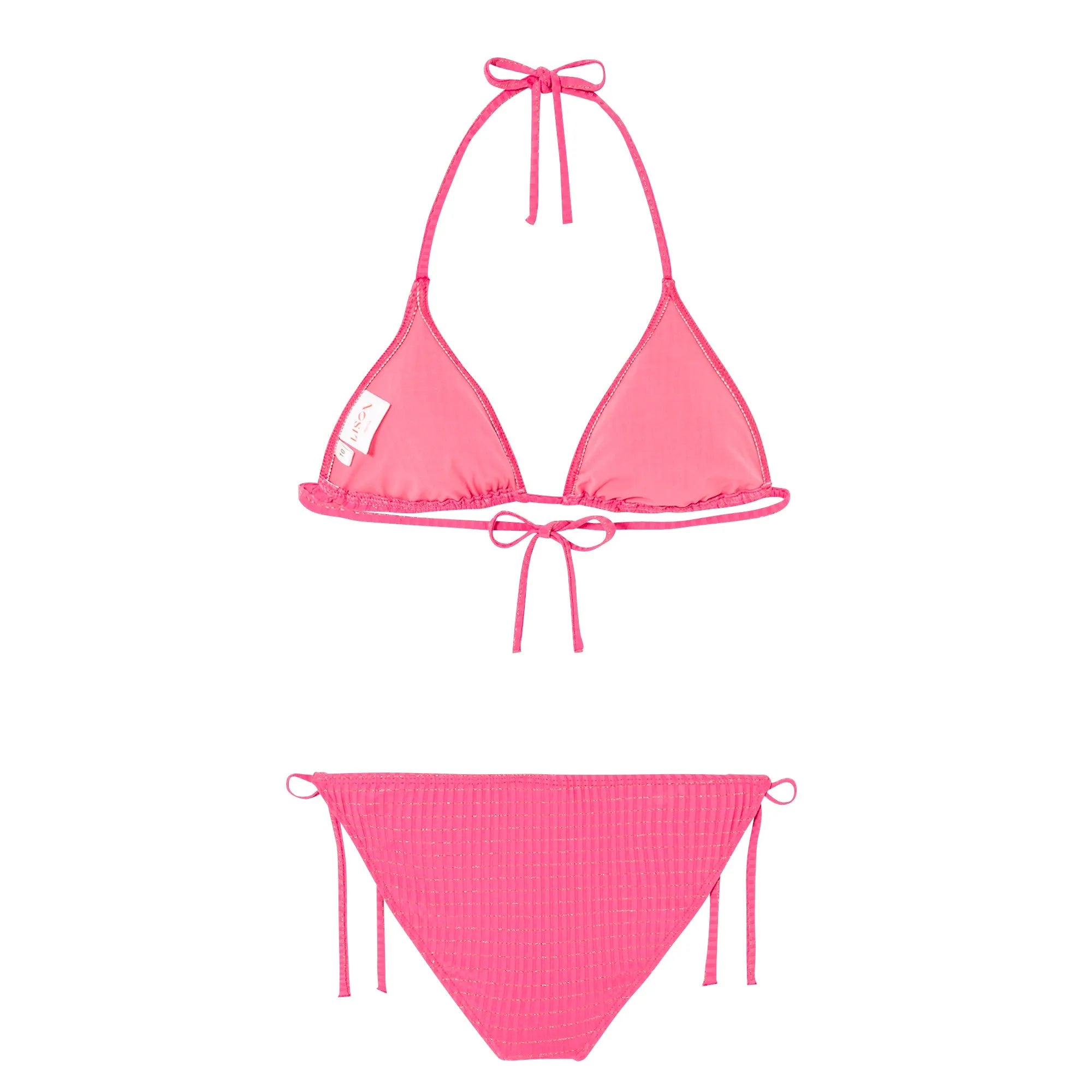 Maillot de bain deux pièces triangle filles, rose/or | CALYPSO 2P TRIANGLE - Lison Paris