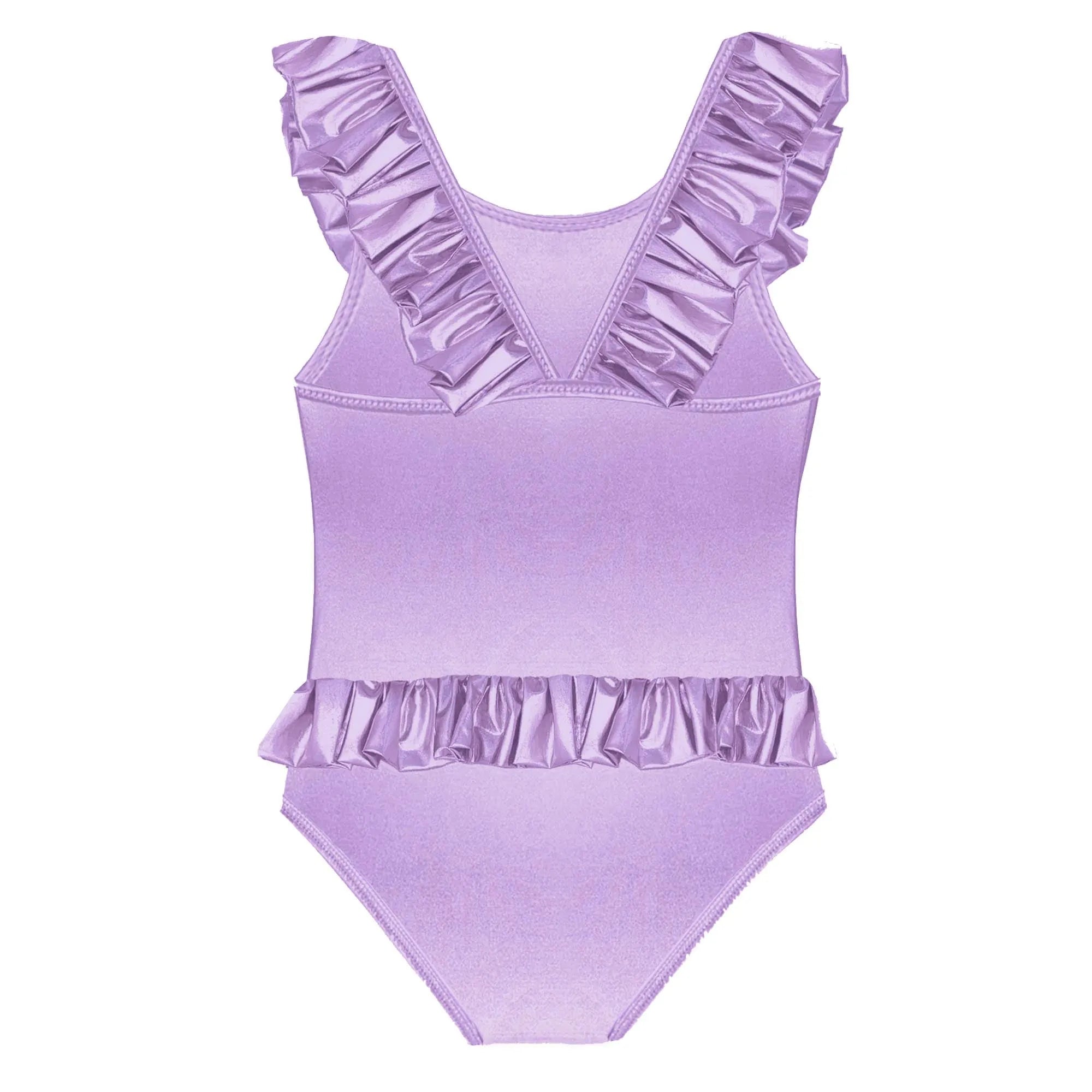 Maillot de bain fille, lilas iridescent | VENUS - Lison Paris