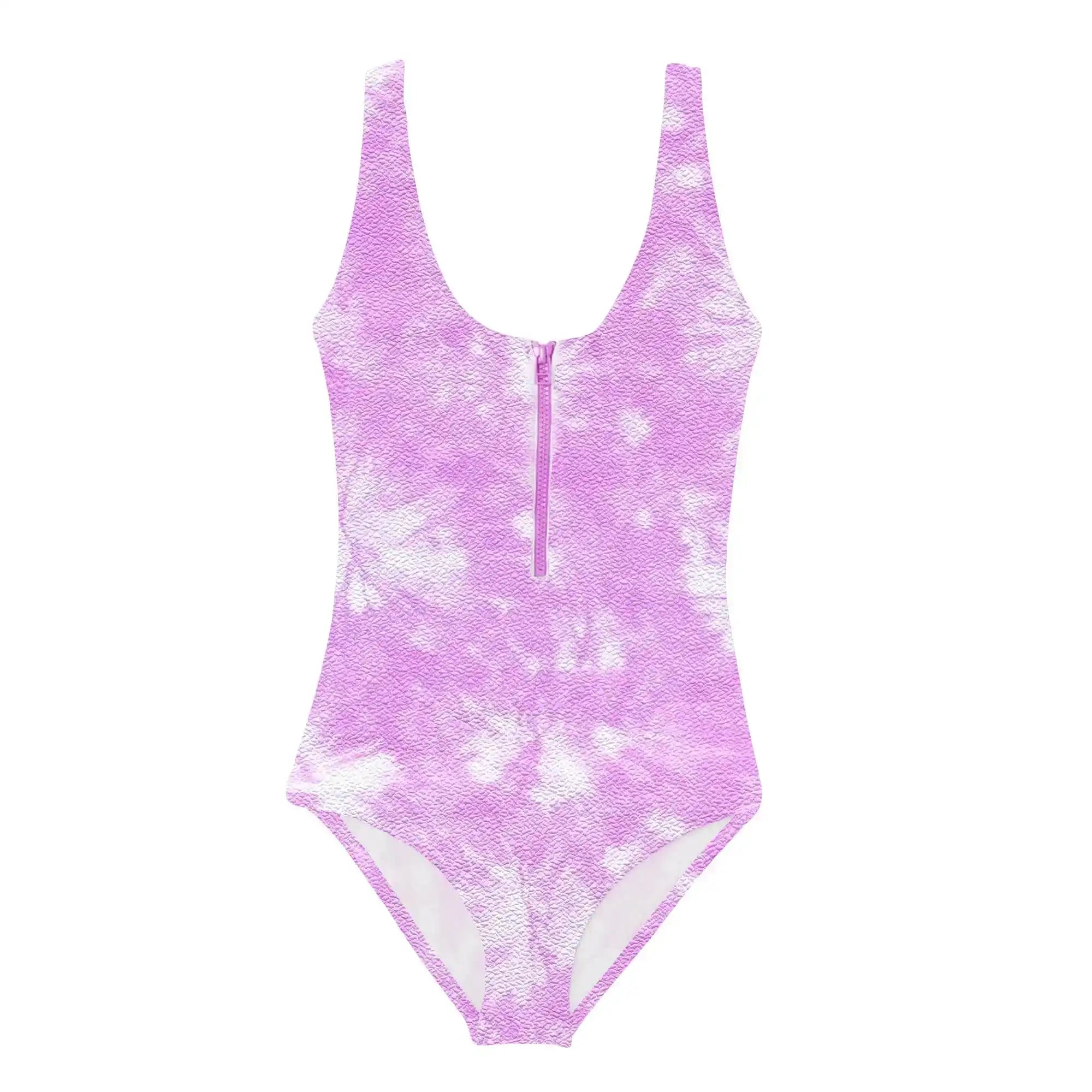 Girls' UV-protective one-piece swimsuit, lilac tie dye | TAHAA 1P