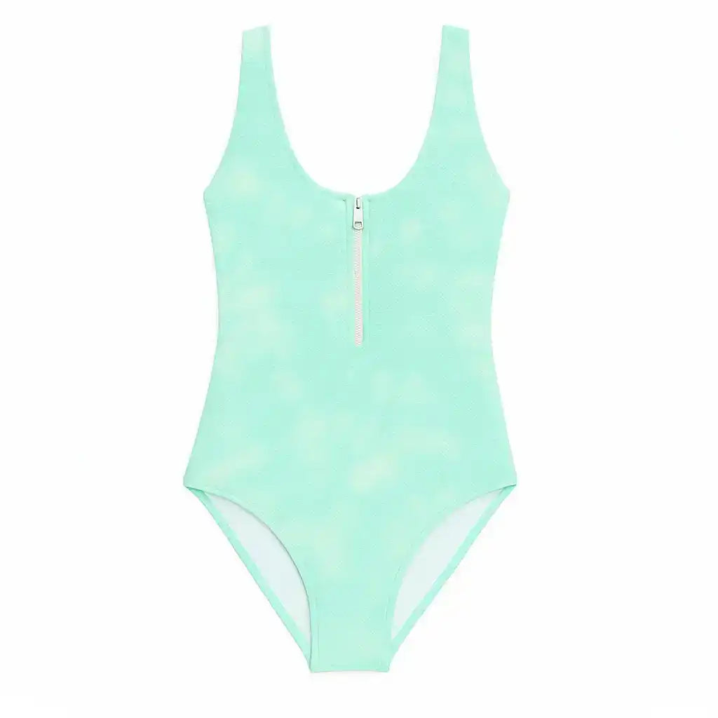 Girls' one piece swimsuit, tie dye Aqua | TAHAA 1P