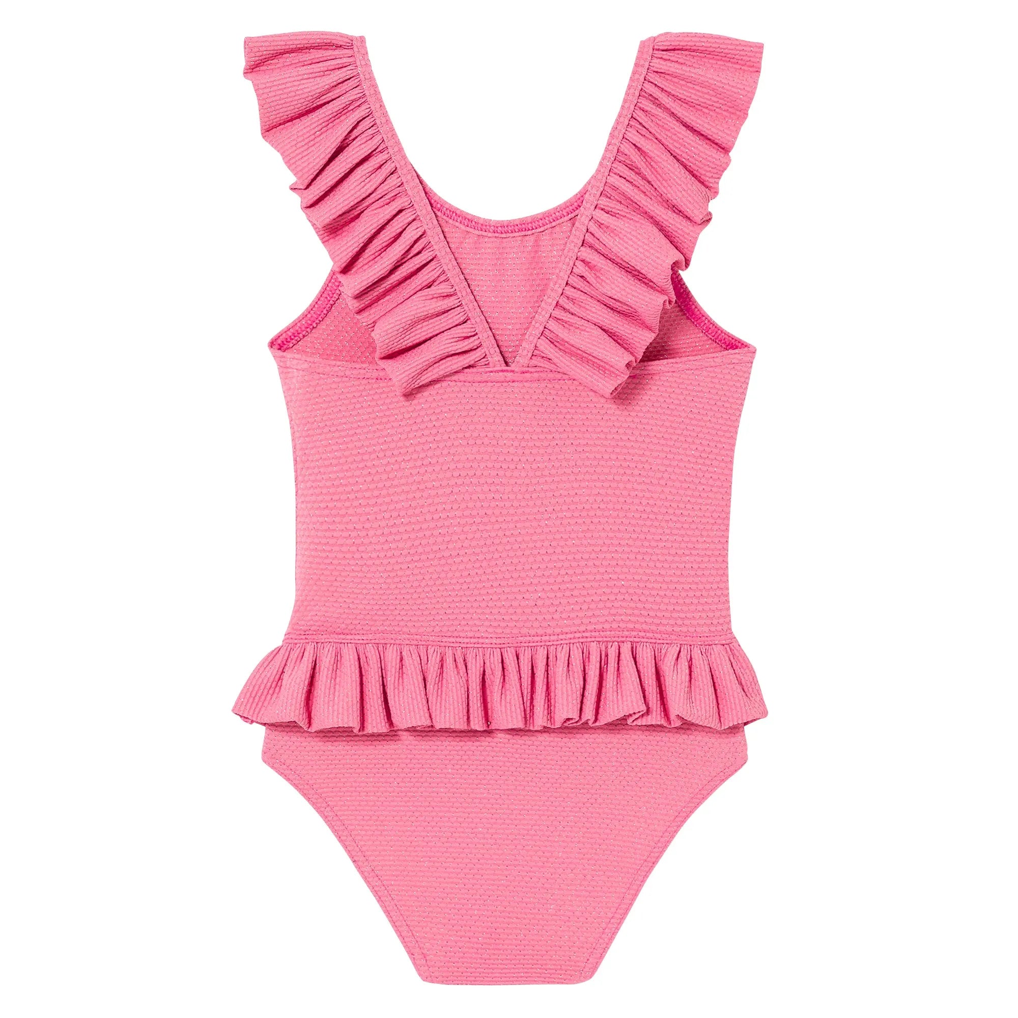 Maillot de bain une pièce bébé fille, piqué rose/or | BAHAMAS BABY - Lison Paris