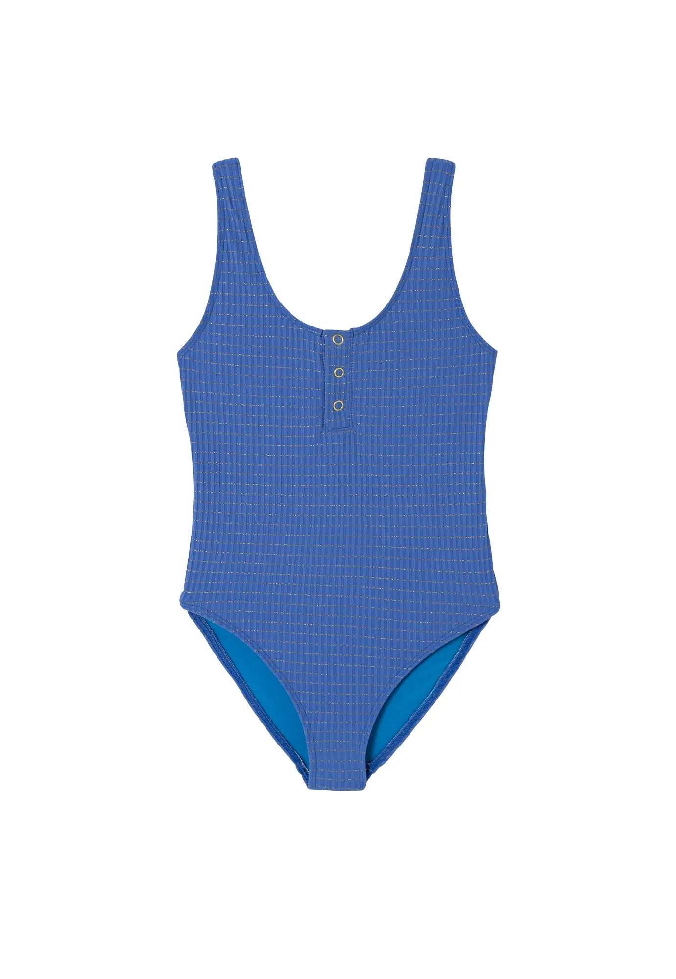 Maillot de bain une pièce fille, bleu/or | CALYPSO 1P - Lison Paris