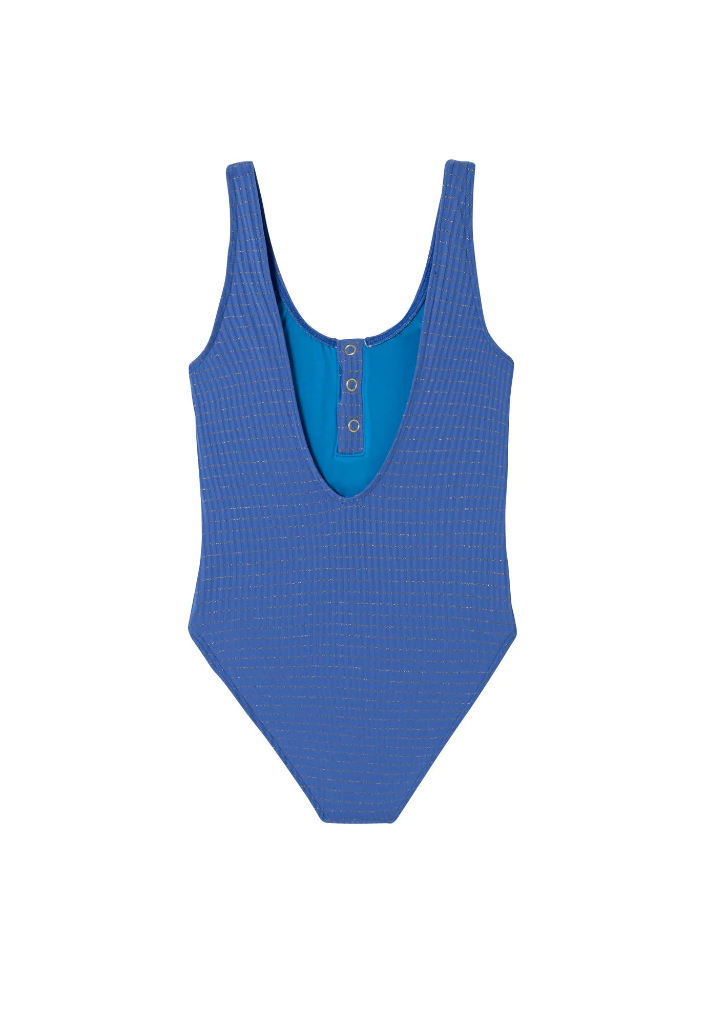 Maillot de bain une pièce fille, bleu/or | CALYPSO 1P - Lison Paris