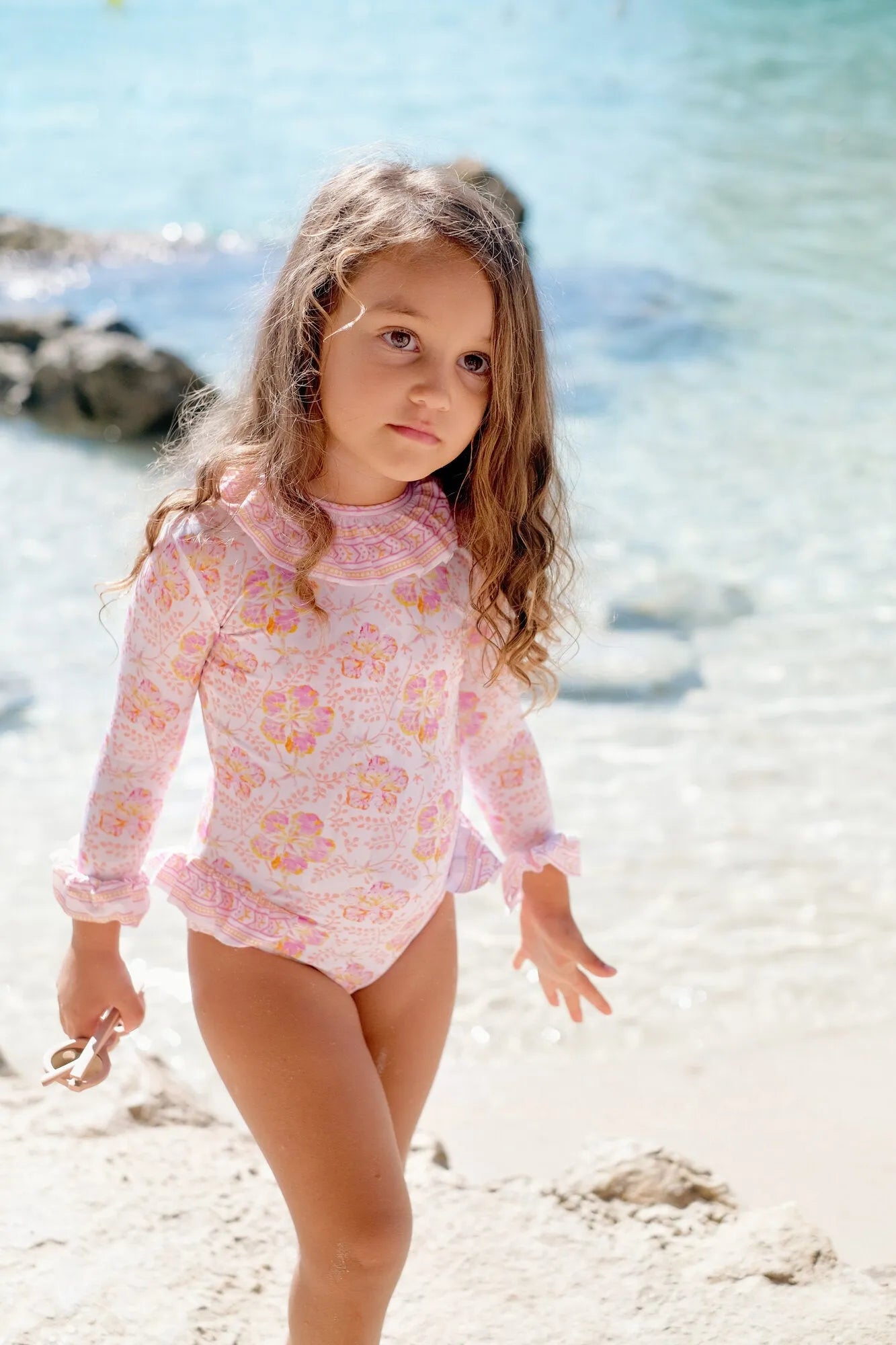 Maillot manches longues anti-uv fille, Lison Paris X Amaia