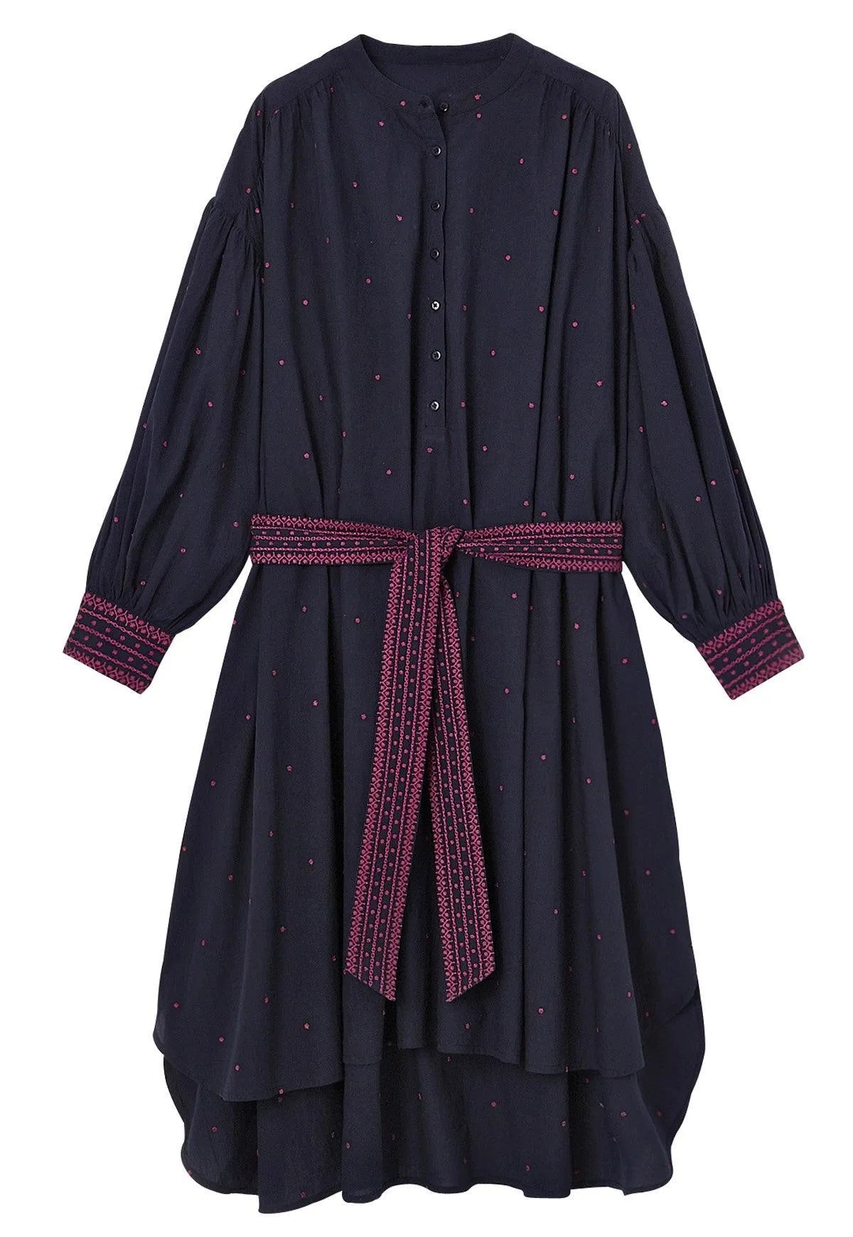 Robe de plage manches longues marine | SANTORIN - Lison Paris