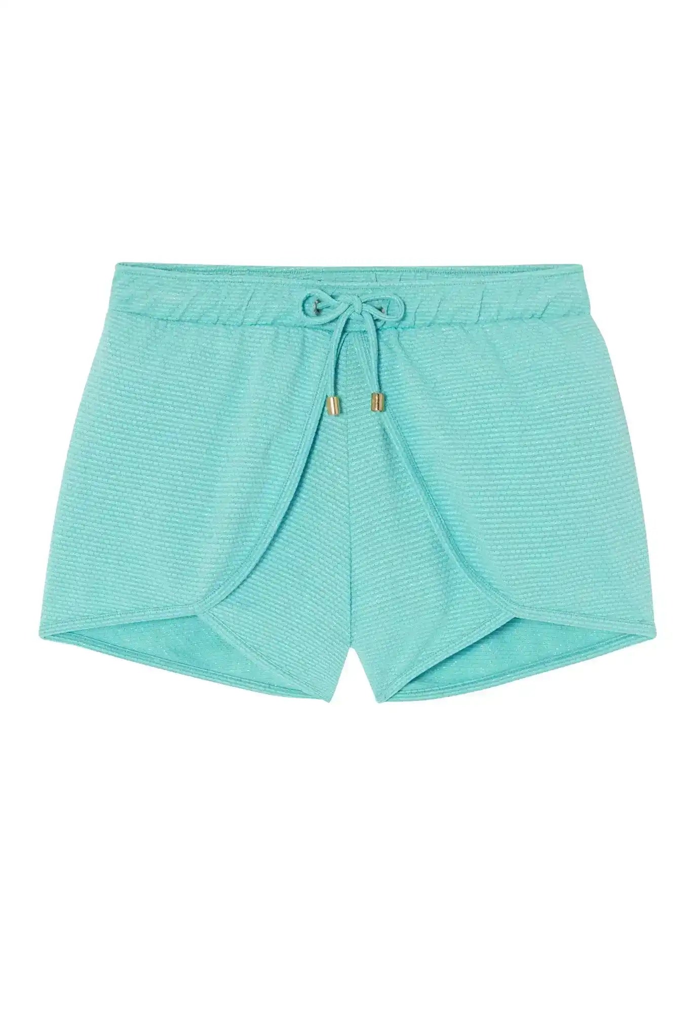 Girls' swim shorts, aqua/gold | BAHAMAS SHORT